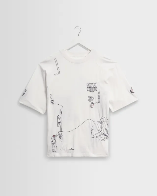 Milton - Off White Organic Cotton London Graphic T-Shirt made by Wax London