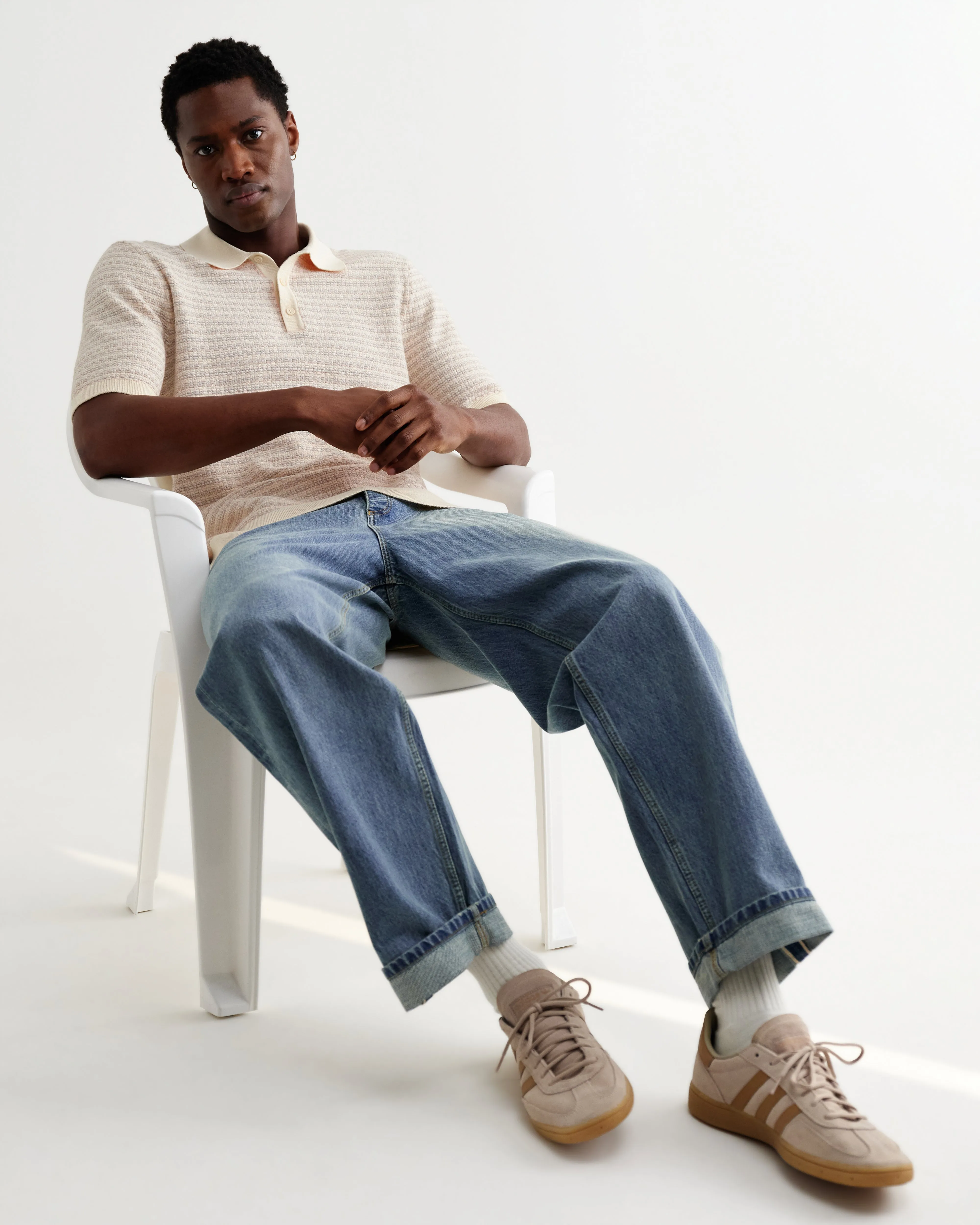 Naples - Natural Mini Geometric Knitted Polo sold by Wax London product image thumbnail 3