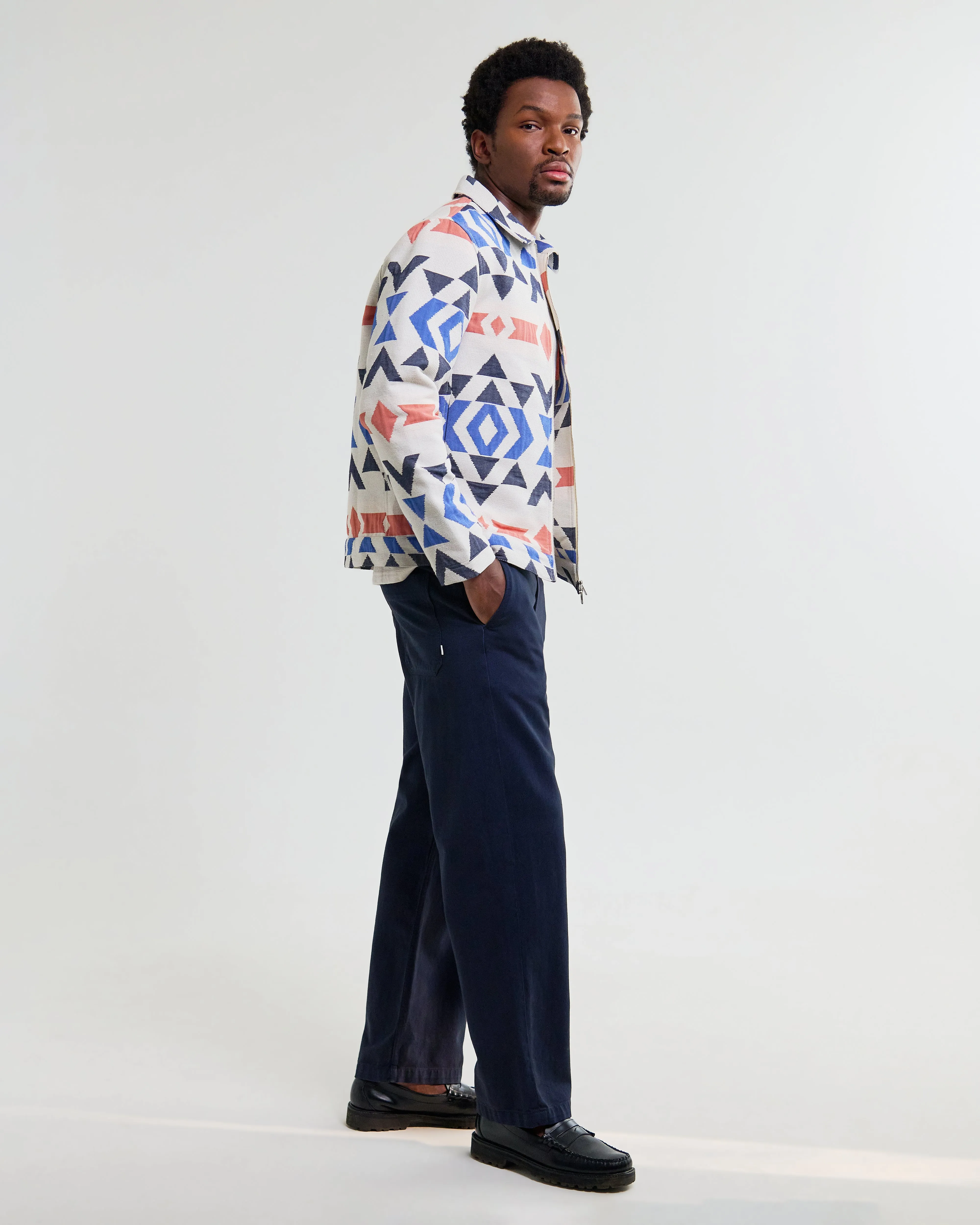 Park - Ecru And Multicolour Aztec Jacquard Jacket sold by Wax London product image thumbnail 5