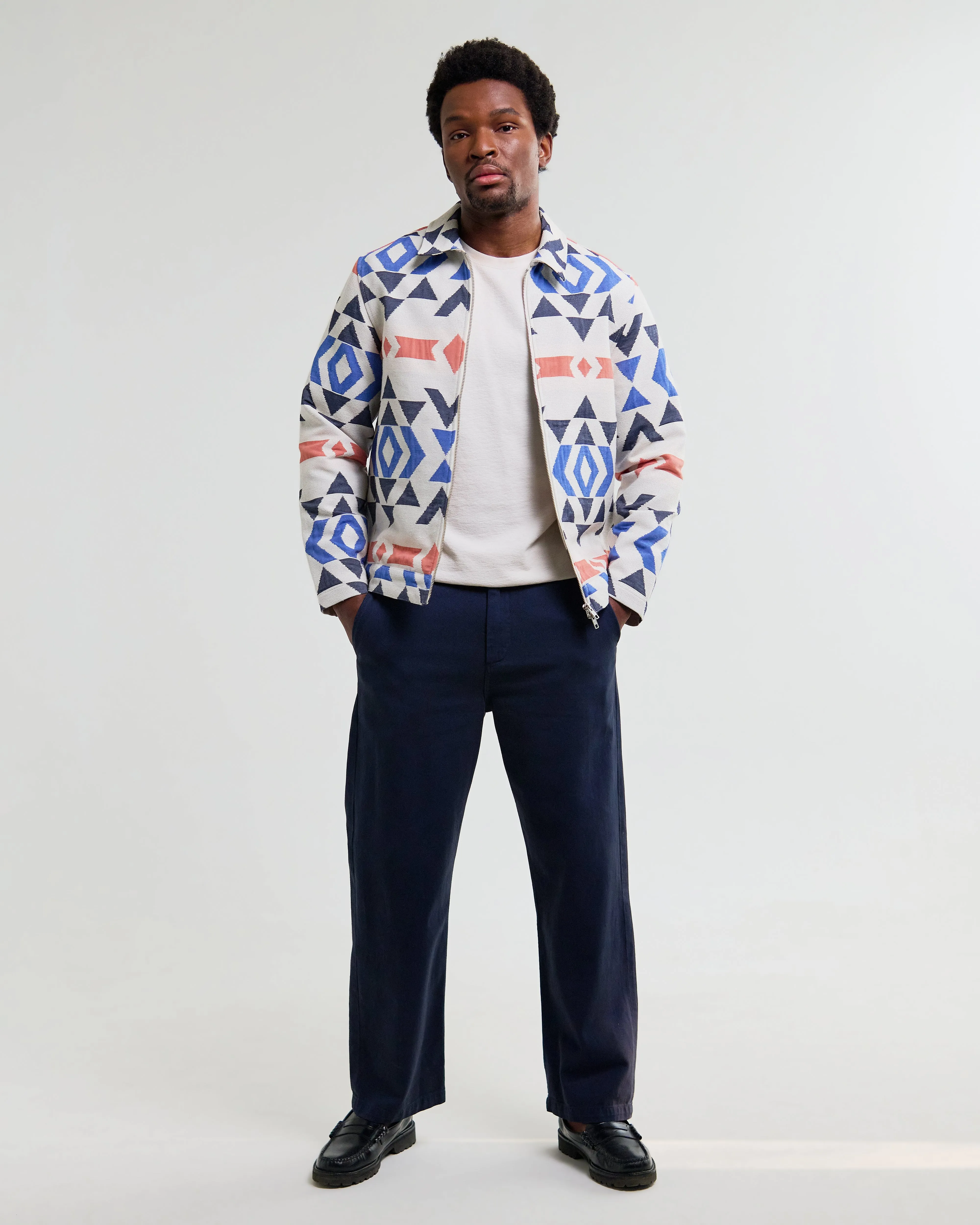 Park - Ecru And Multicolour Aztec Jacquard Jacket sold by Wax London product image thumbnail 2