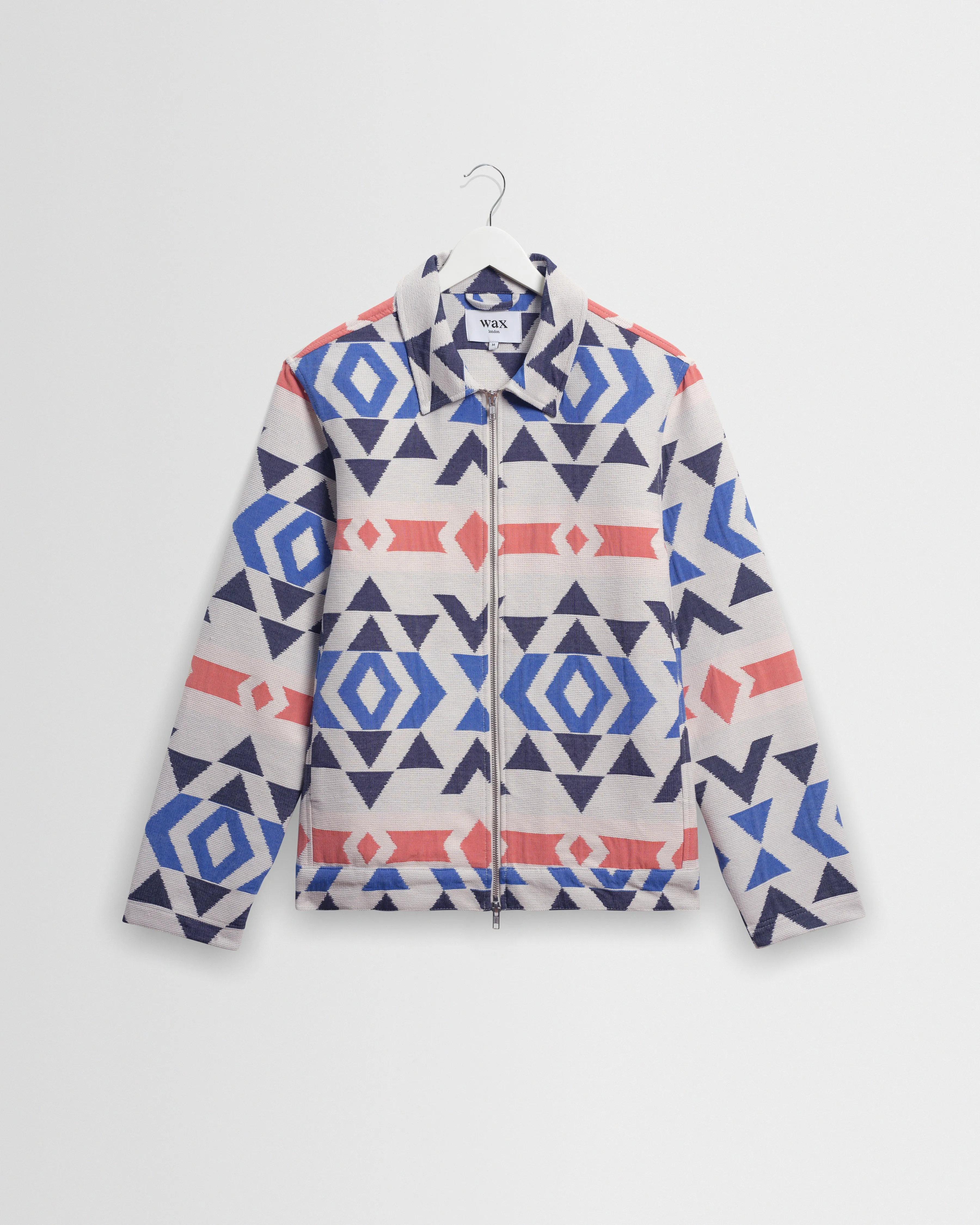 Park - Ecru And Multicolour Aztec Jacquard Jacket sold by Wax London