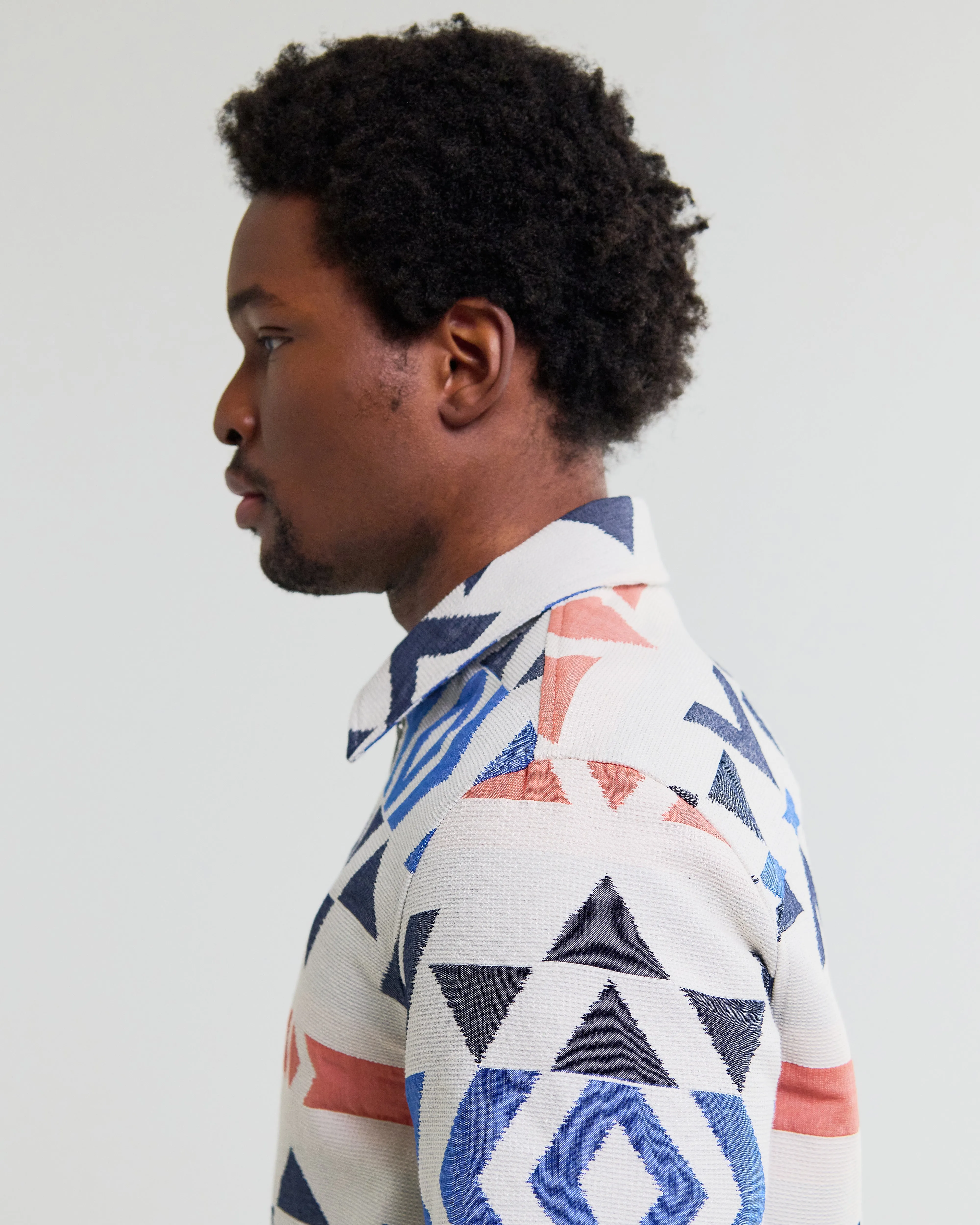 Park - Ecru And Multicolour Aztec Jacquard Jacket sold by Wax London product image thumbnail 4