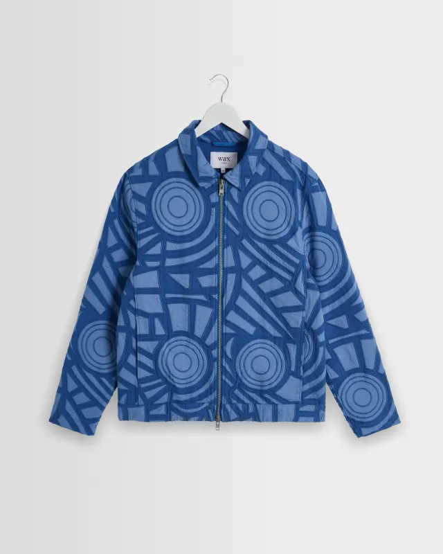 Park - Bright Blue Tonal Applique Jacket made by Wax London