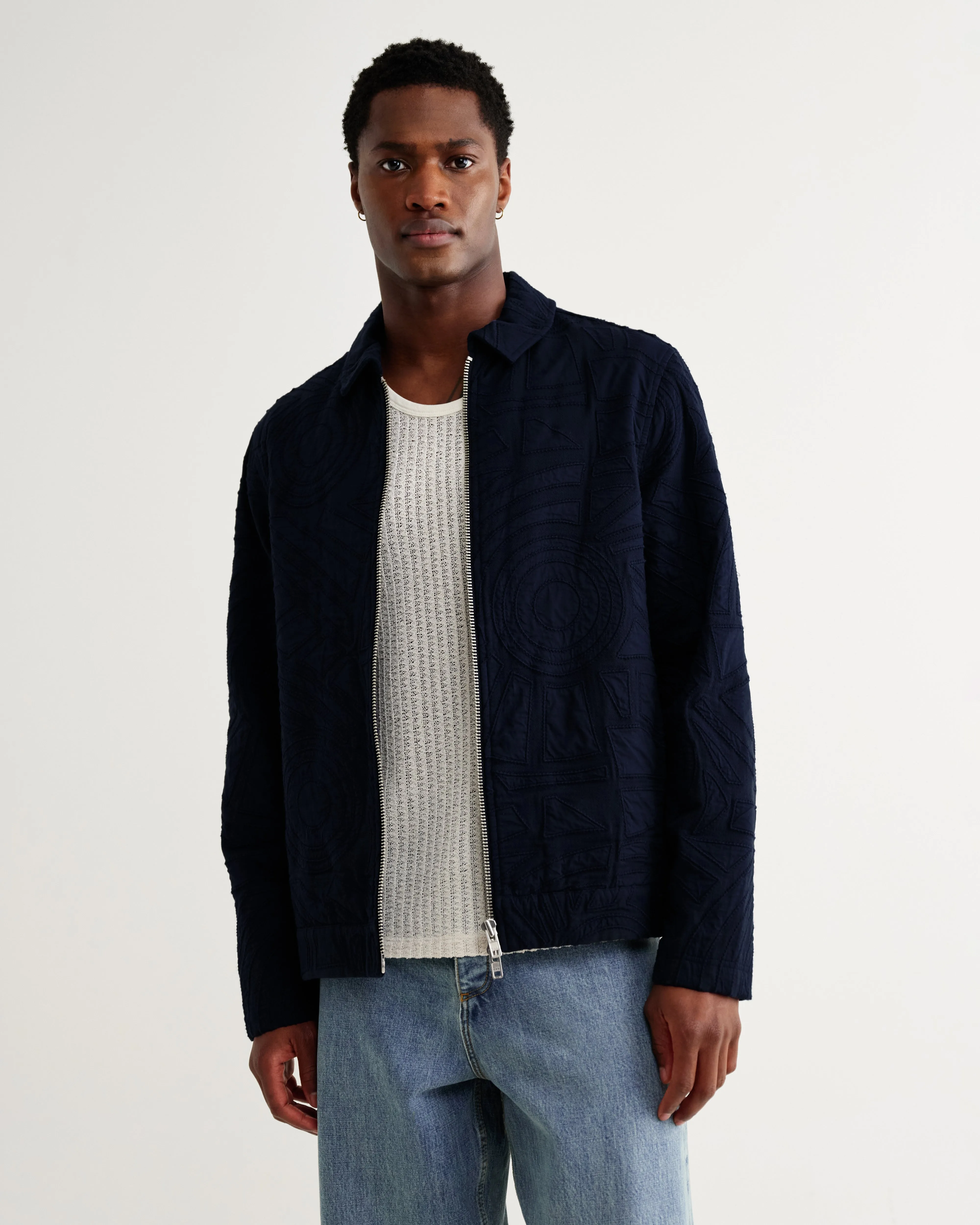 Park - Navy Tonal Applique Jacket sold by Wax London product image thumbnail 2