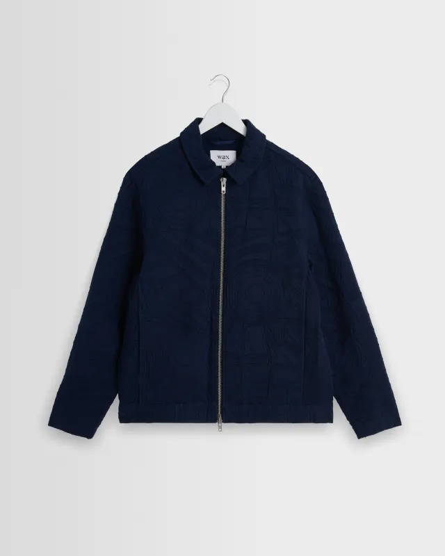 Park - Navy Tonal Applique Jacket made by Wax London