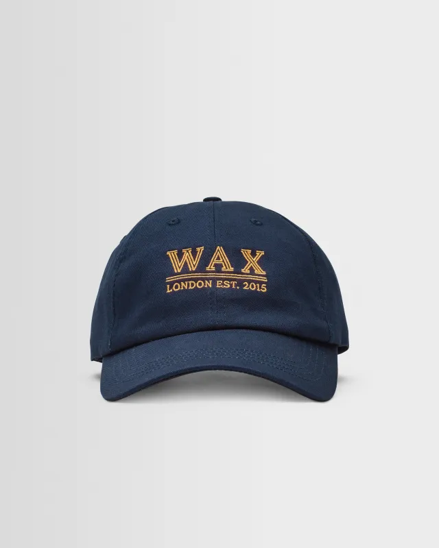 Spencer - Navy & Yellow Cotton Sports Cap made by Wax London