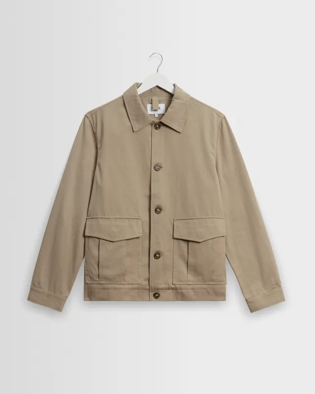 Strand - Beige Cotton Tencel Twill Jacket made by Wax London