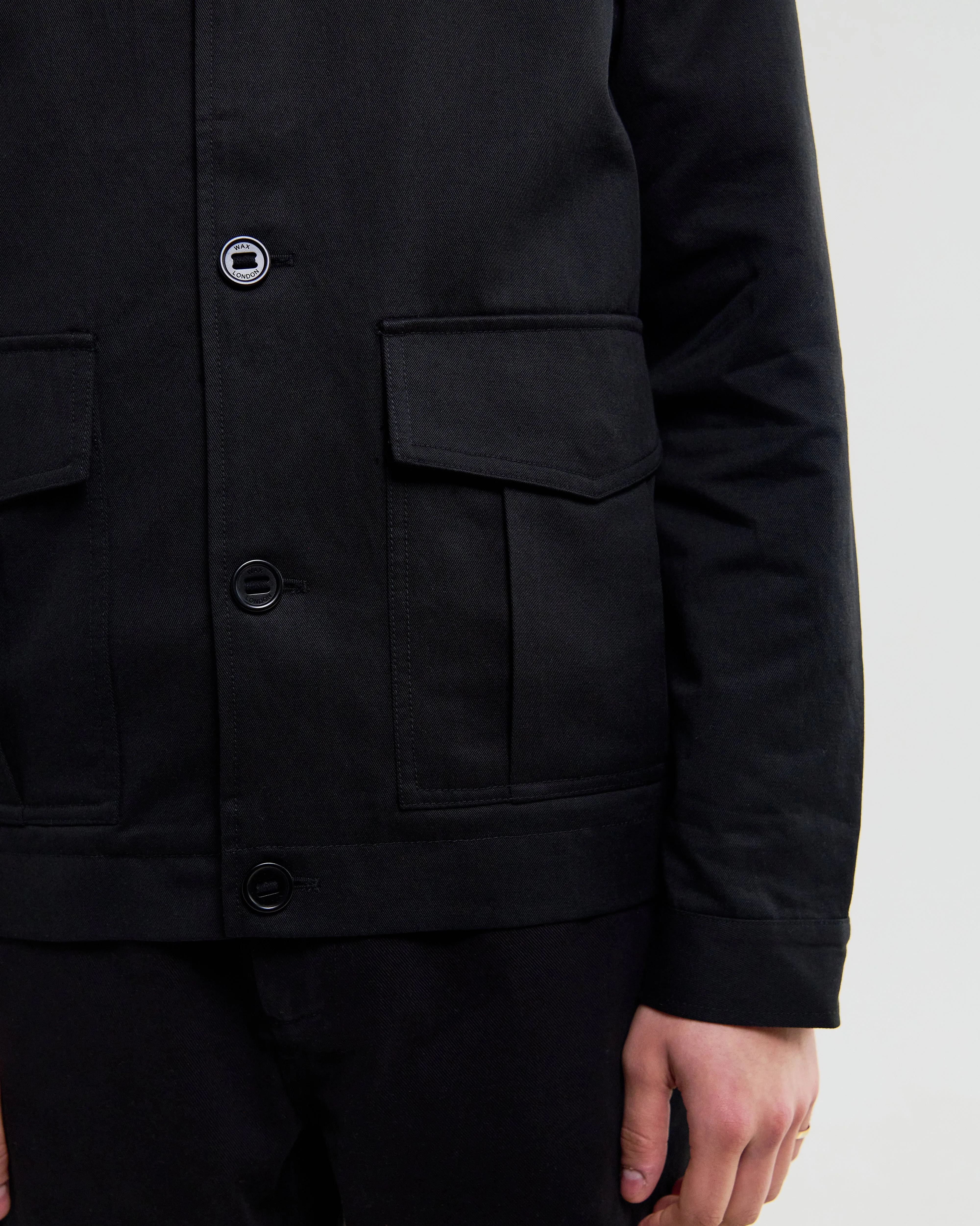 Strand - Black Cotton Tencel Twill Jacket sold by Wax London product image thumbnail 4