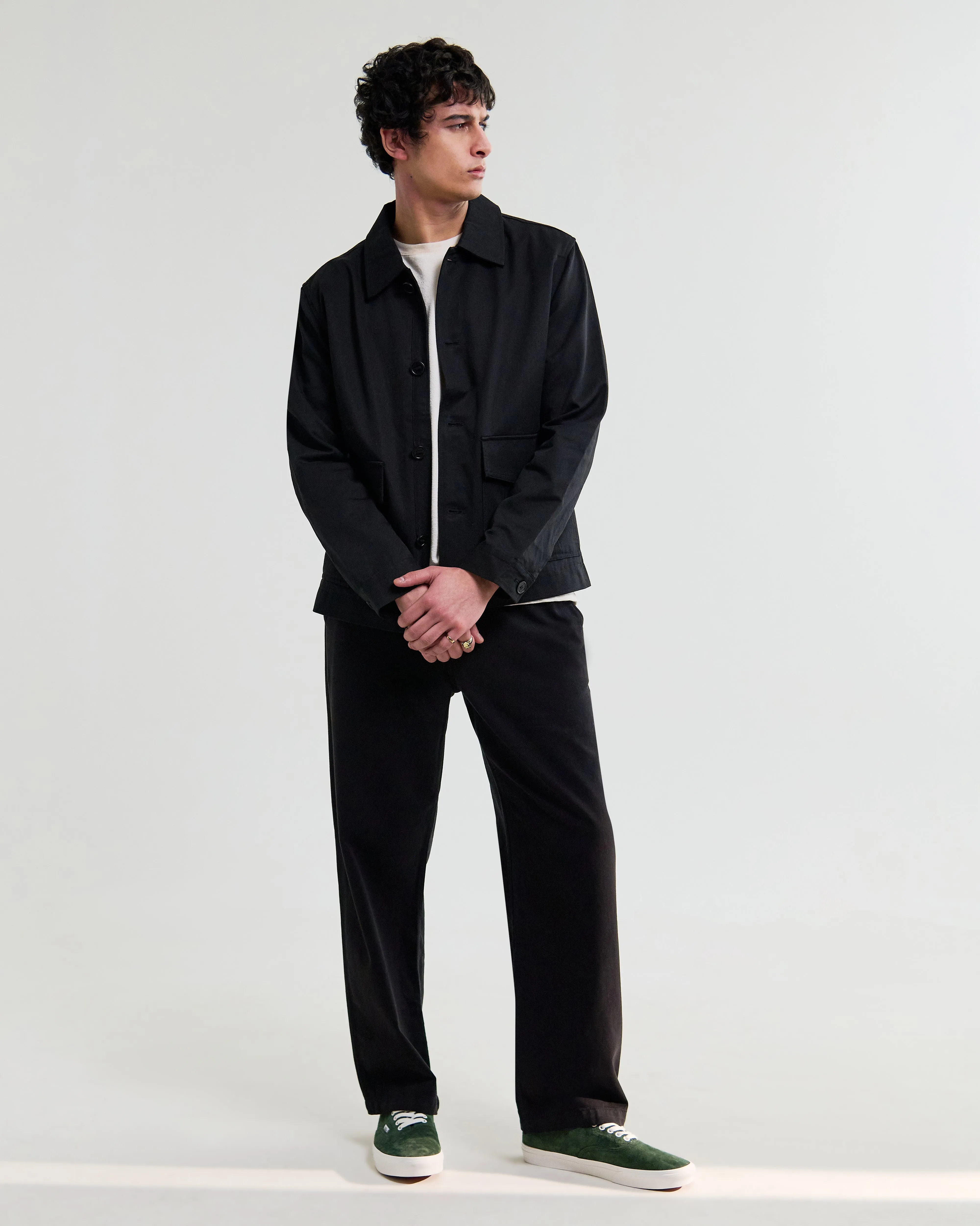 Strand - Black Cotton Tencel Twill Jacket sold by Wax London product image thumbnail 3