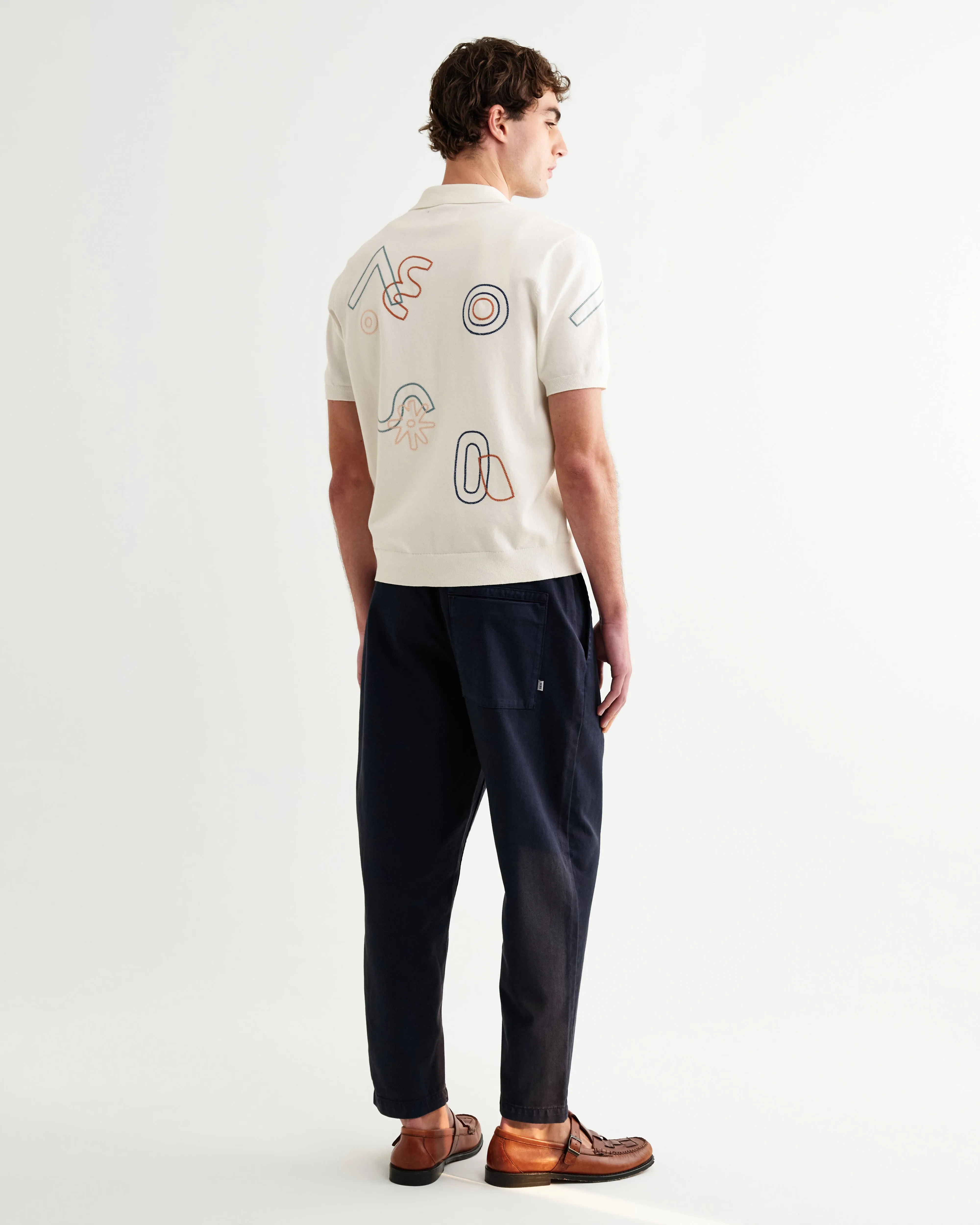 Tellaro - Ecru And Multicolour Shapes Embroidered Shirt sold by Wax London product image thumbnail 5
