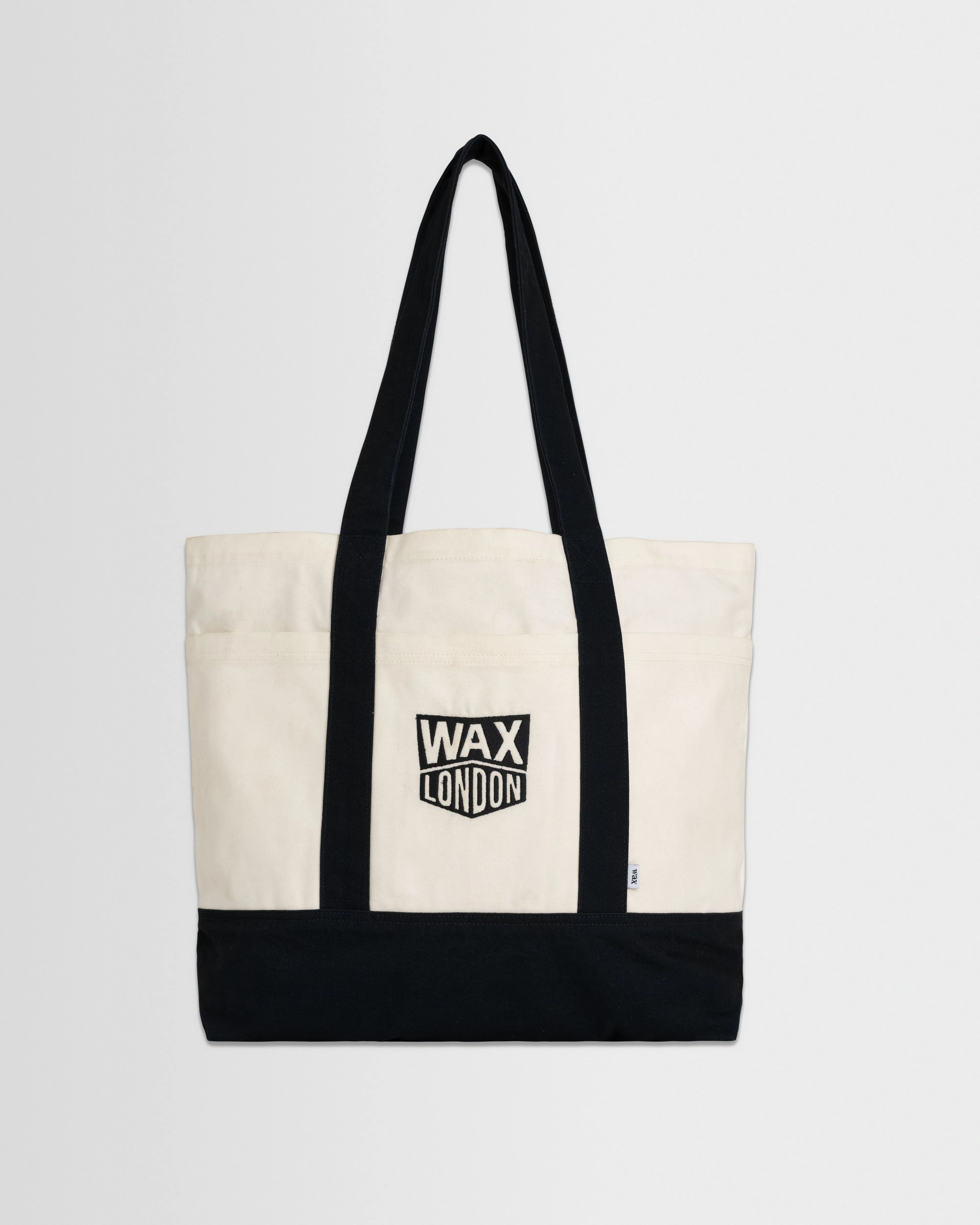 Truman - Ecru And Navy Canvas Tote Bag sold by Wax London