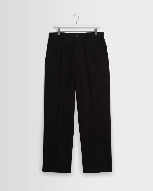 Tyne - Black Cotton Tencel Loose Fit Trousers sold by Wax London