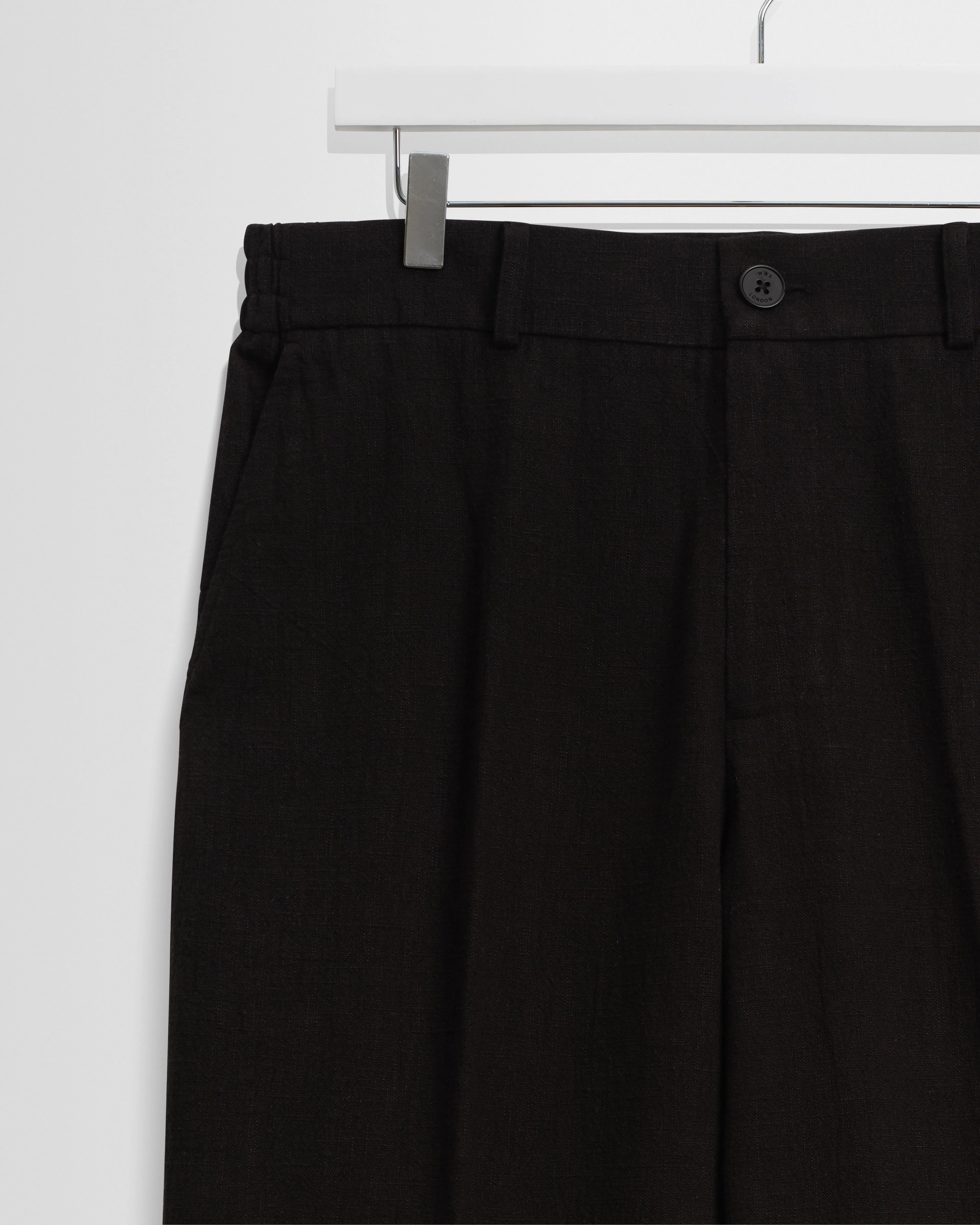 Tyne - Black Cotton Tencel Loose Fit Trousers sold by Wax London product image thumbnail 2