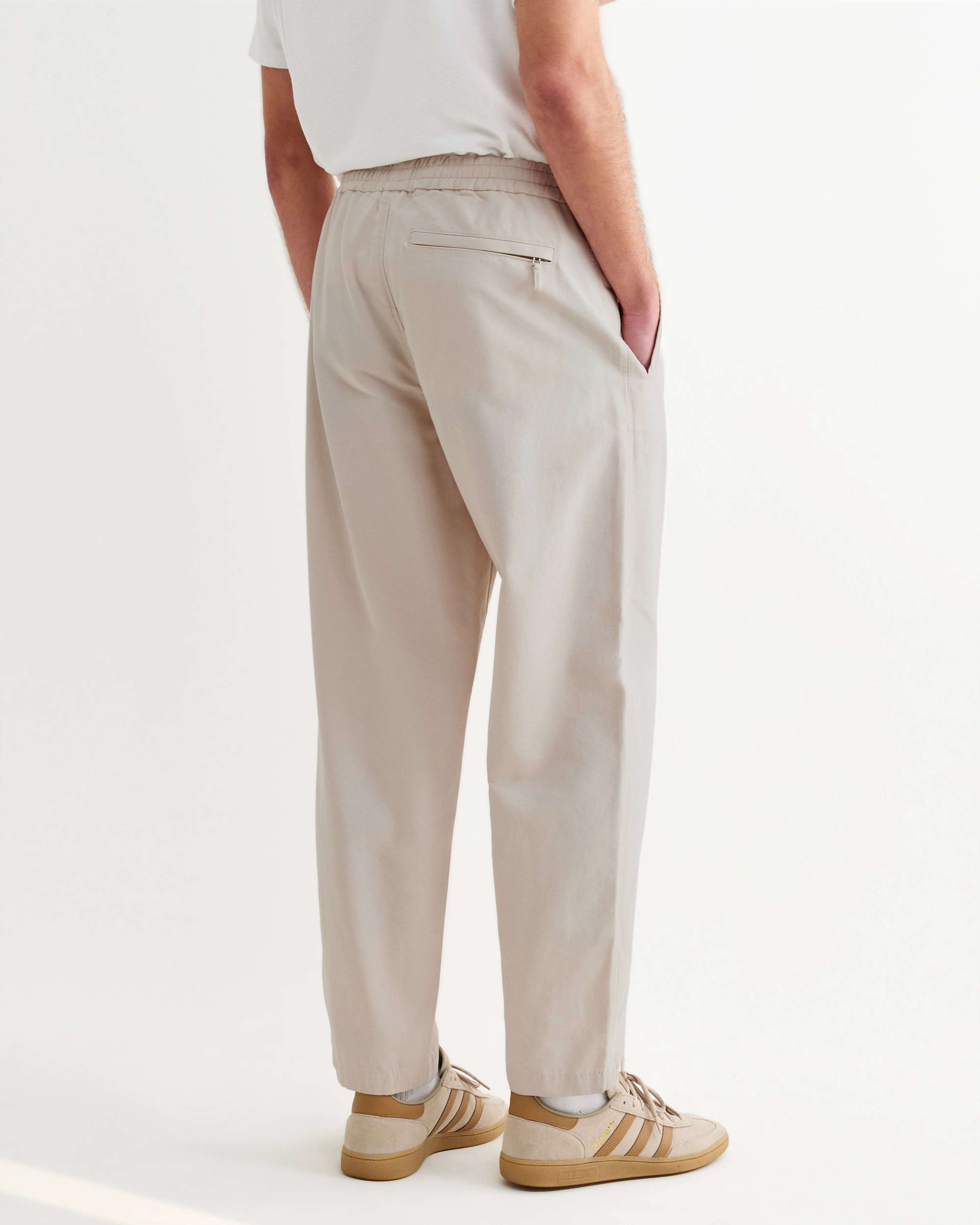 Tyne - Stone Cotton Tencel Loose Fit Trousers sold by Wax London product image thumbnail 5