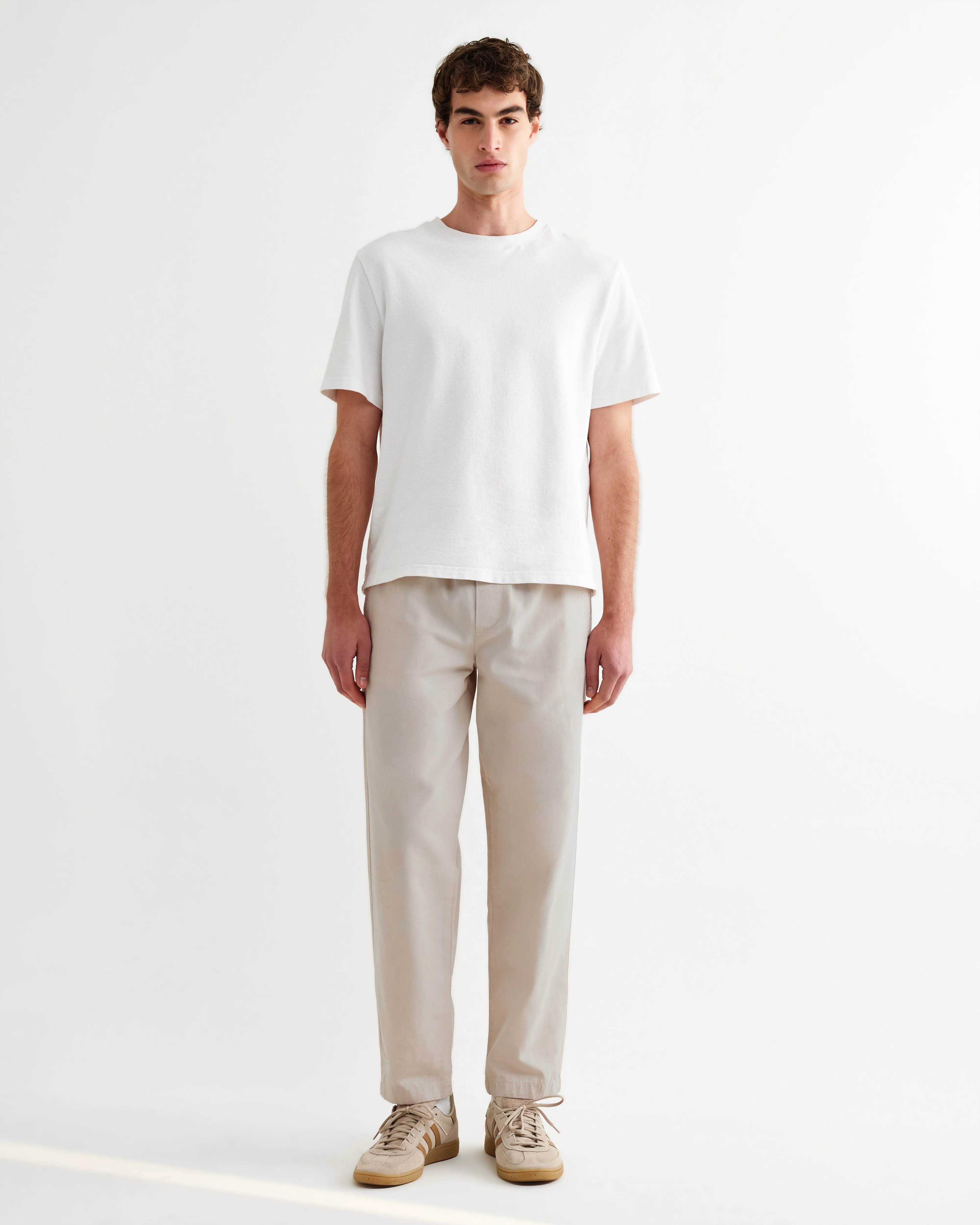 Tyne - Stone Cotton Tencel Loose Fit Trousers sold by Wax London product image thumbnail 2
