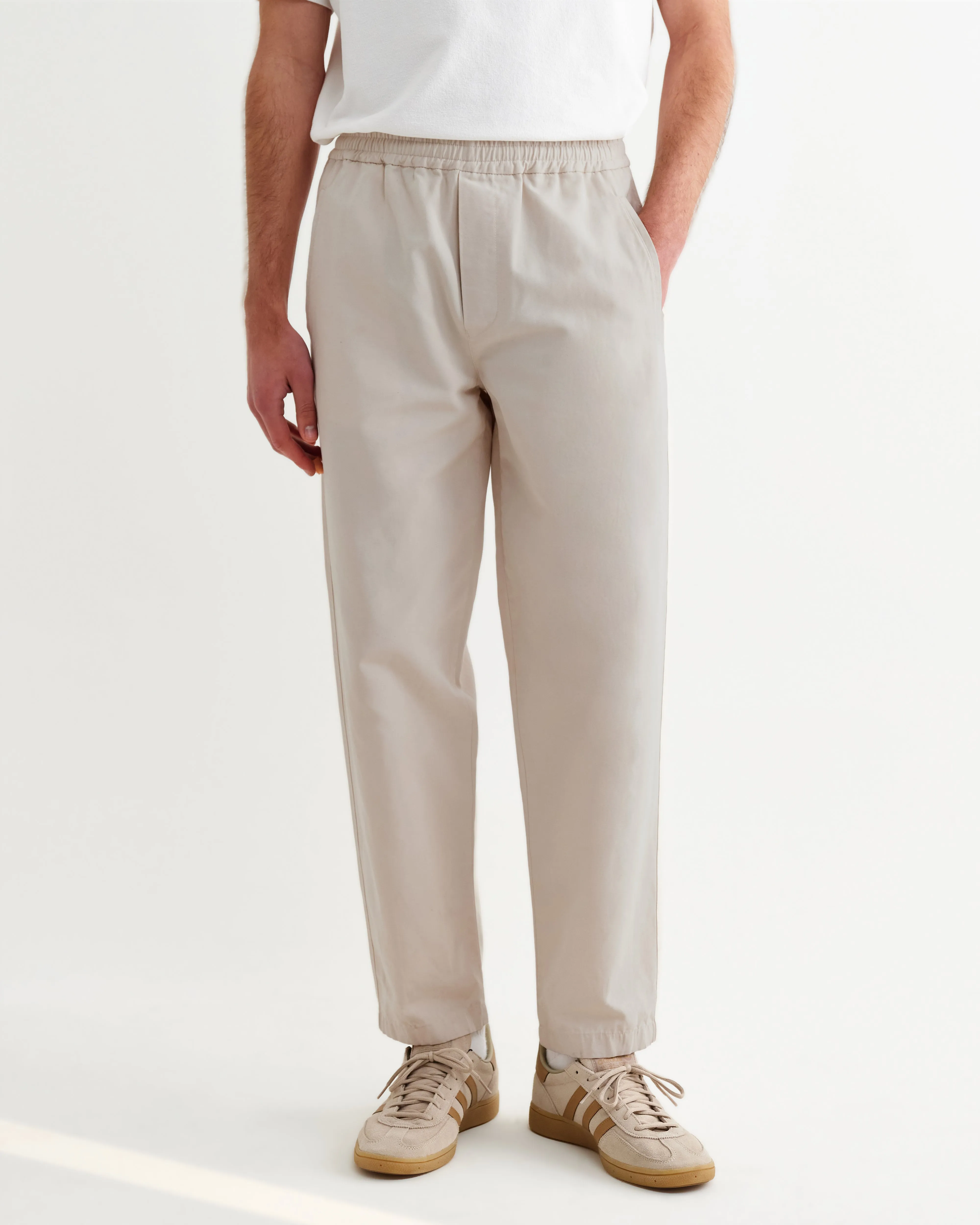 Tyne - Stone Cotton Tencel Loose Fit Trousers sold by Wax London product image thumbnail 3