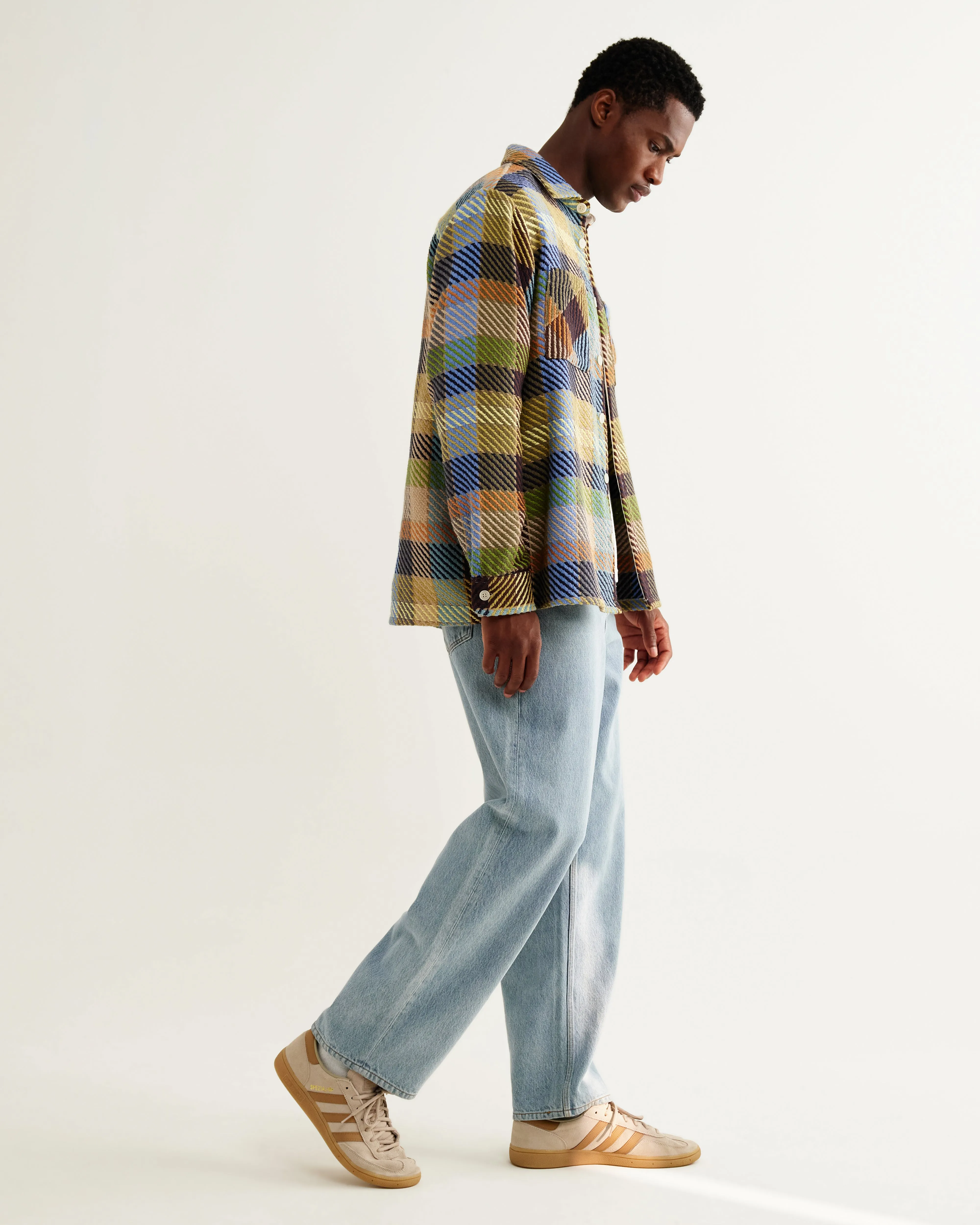 Whiting - Khaki And Multicolour Pike Check Overshirt sold by Wax London product image thumbnail 5