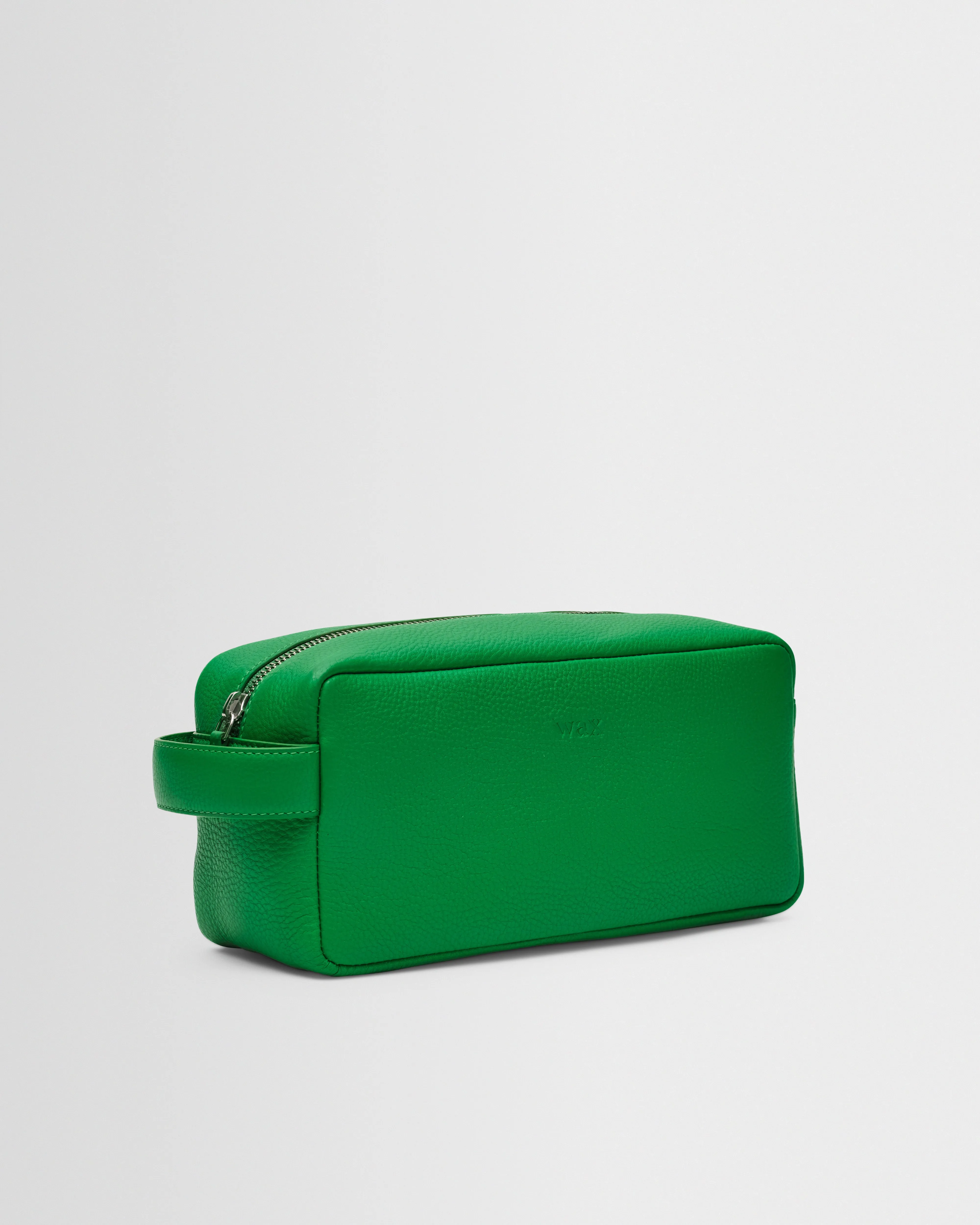 Wells - Bright Green Grain Leather Washbag sold by Wax London product image thumbnail 2