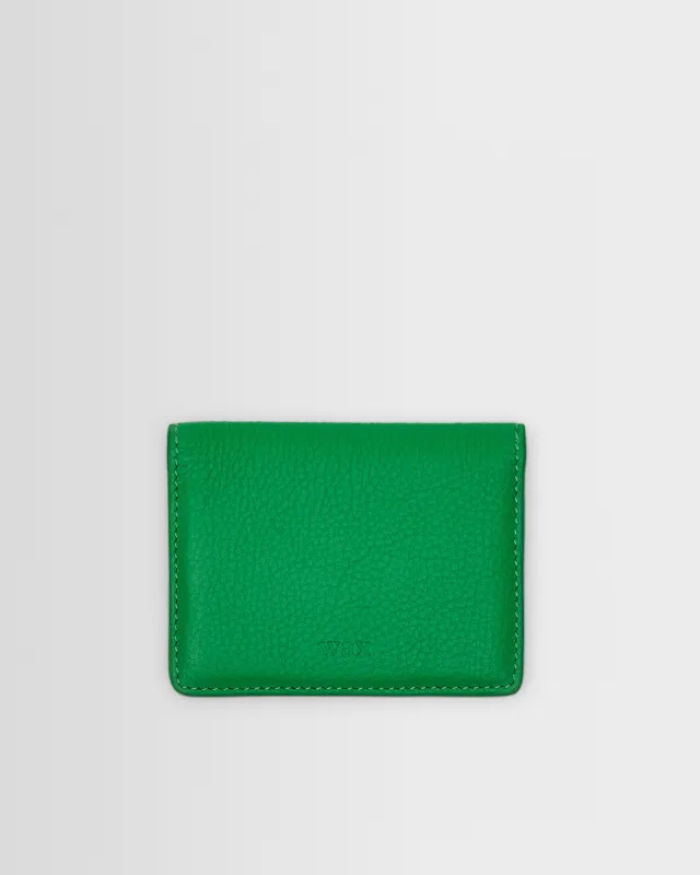 Forbe - Bright Green Grain Leather Cardholder made by Wax London