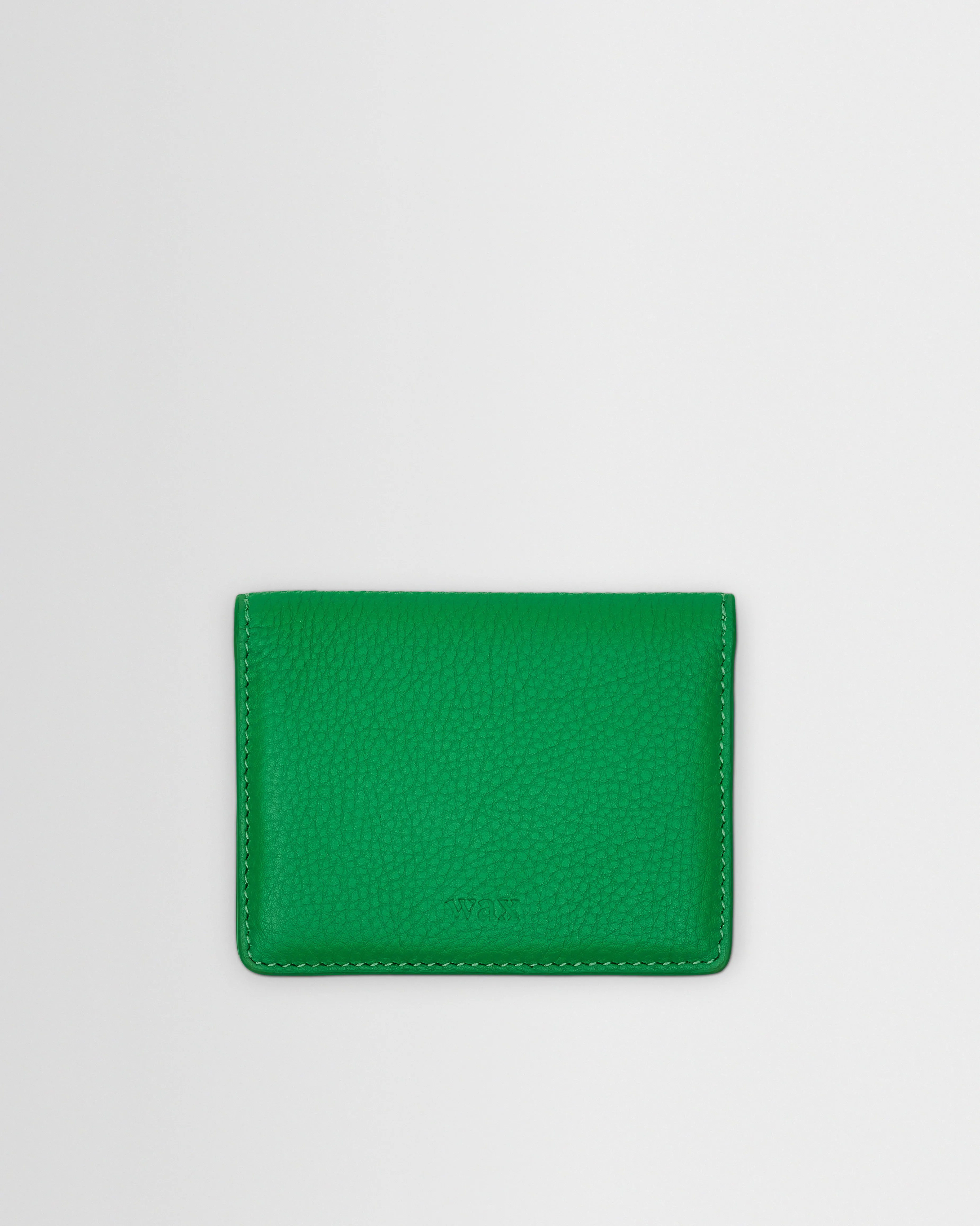 Forbe - Bright Green Grain Leather Cardholder sold by Wax London