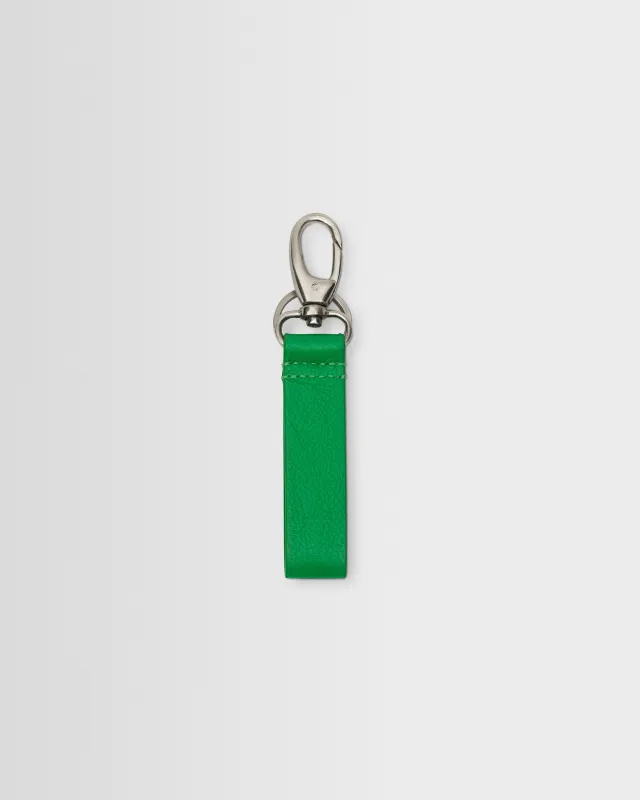Boston - Bright Green Grain Leather Keyring sold by Wax London