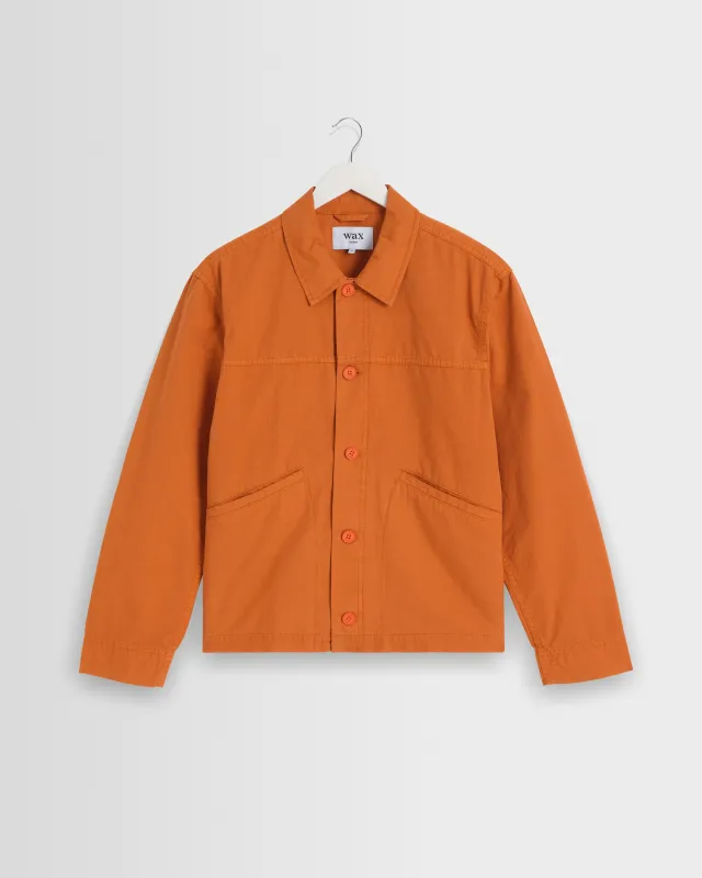 Barton - Orange Organic Cotton Ripstop Jacket made by Wax London