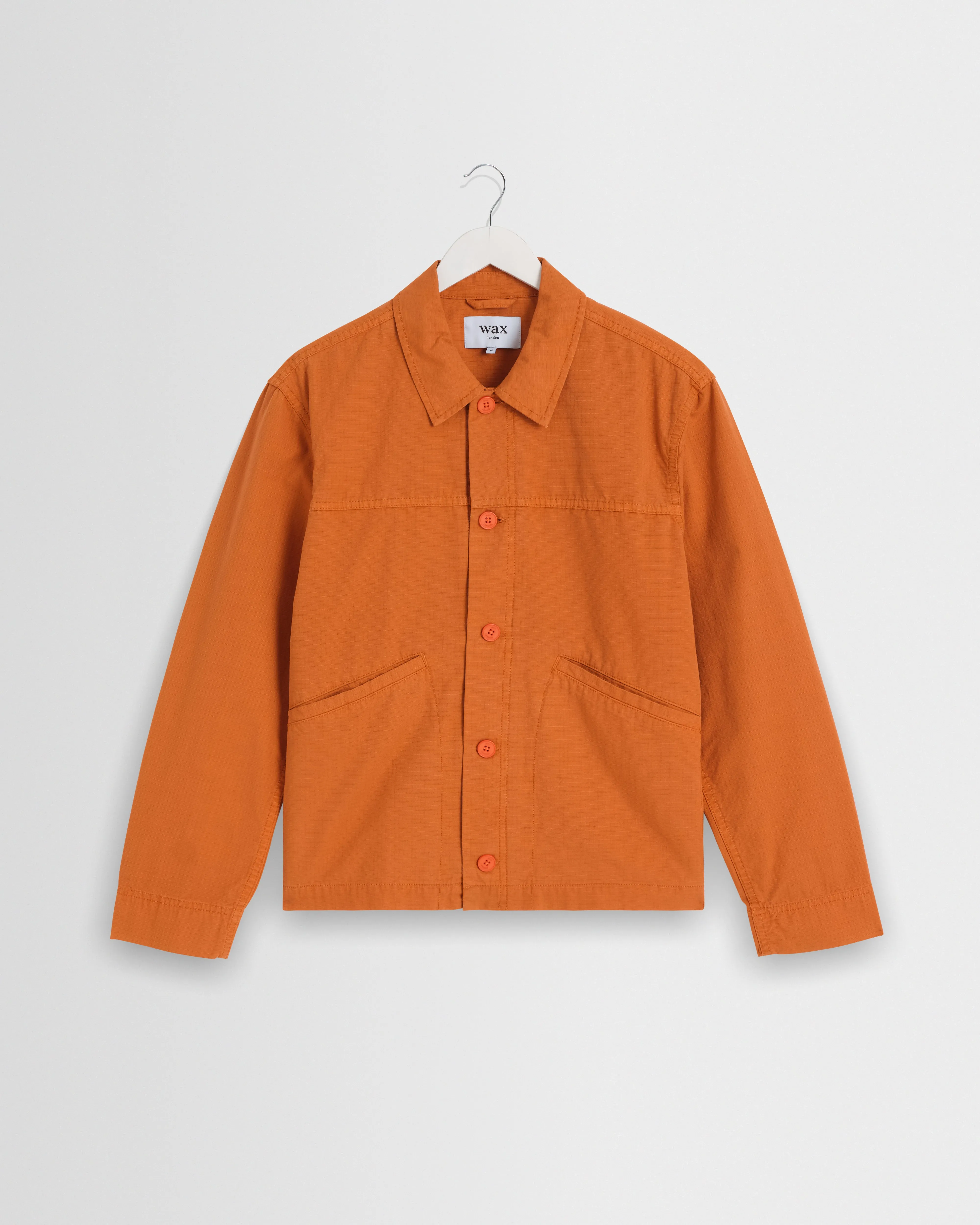 Barton - Orange Organic Cotton Ripstop Jacket sold by Wax London