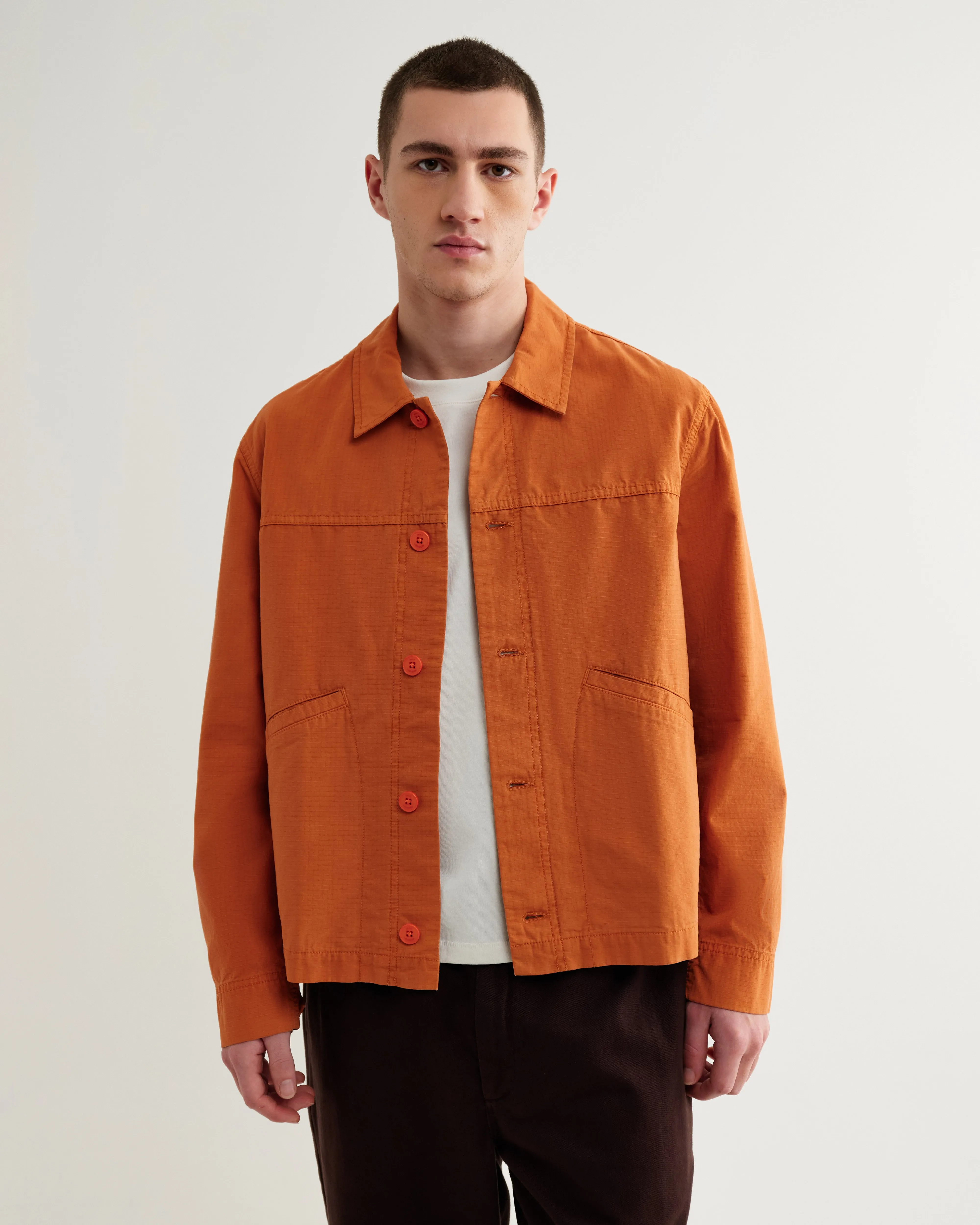 Barton - Orange Organic Cotton Ripstop Jacket sold by Wax London product image thumbnail 2