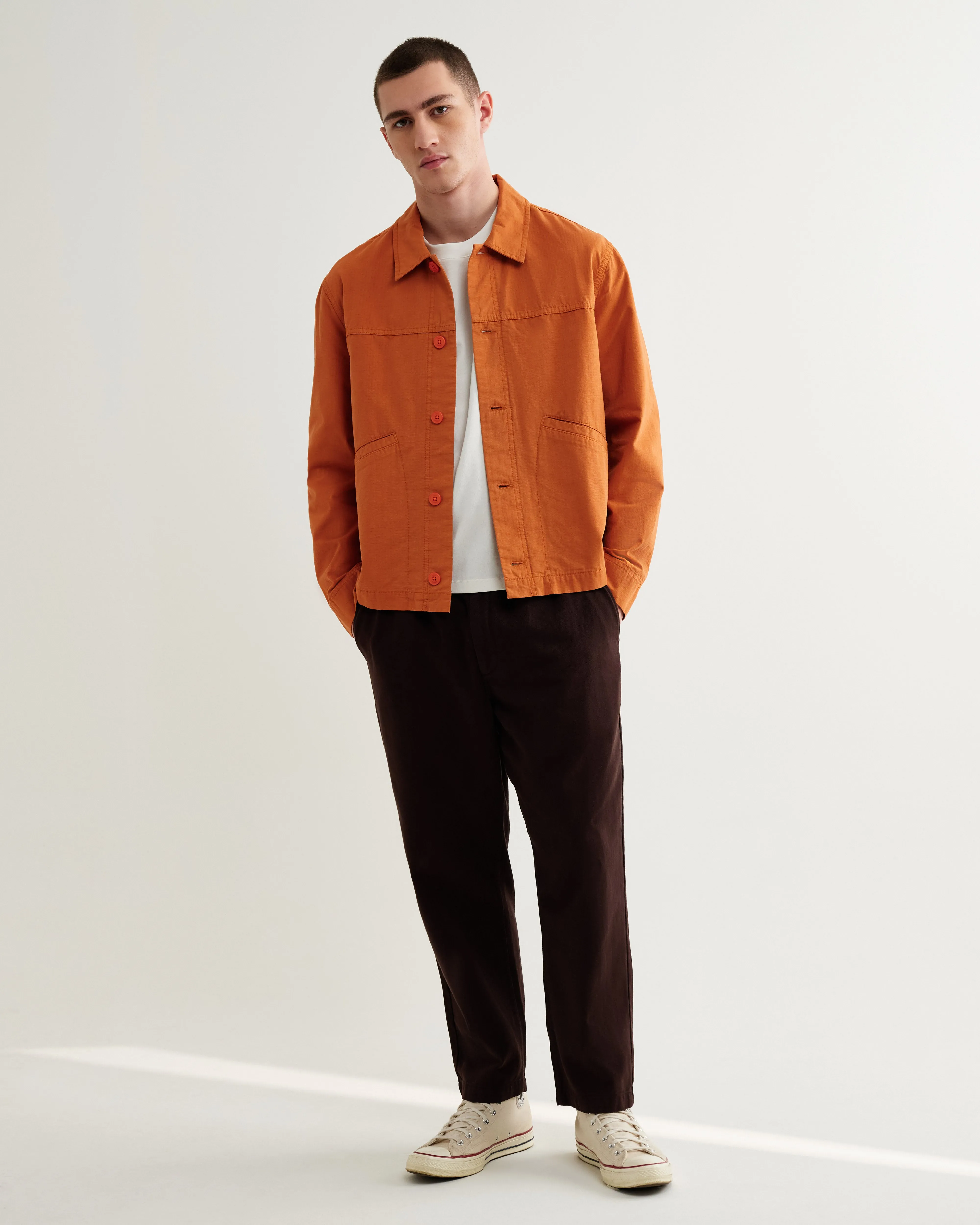 Barton - Orange Organic Cotton Ripstop Jacket sold by Wax London product image thumbnail 4