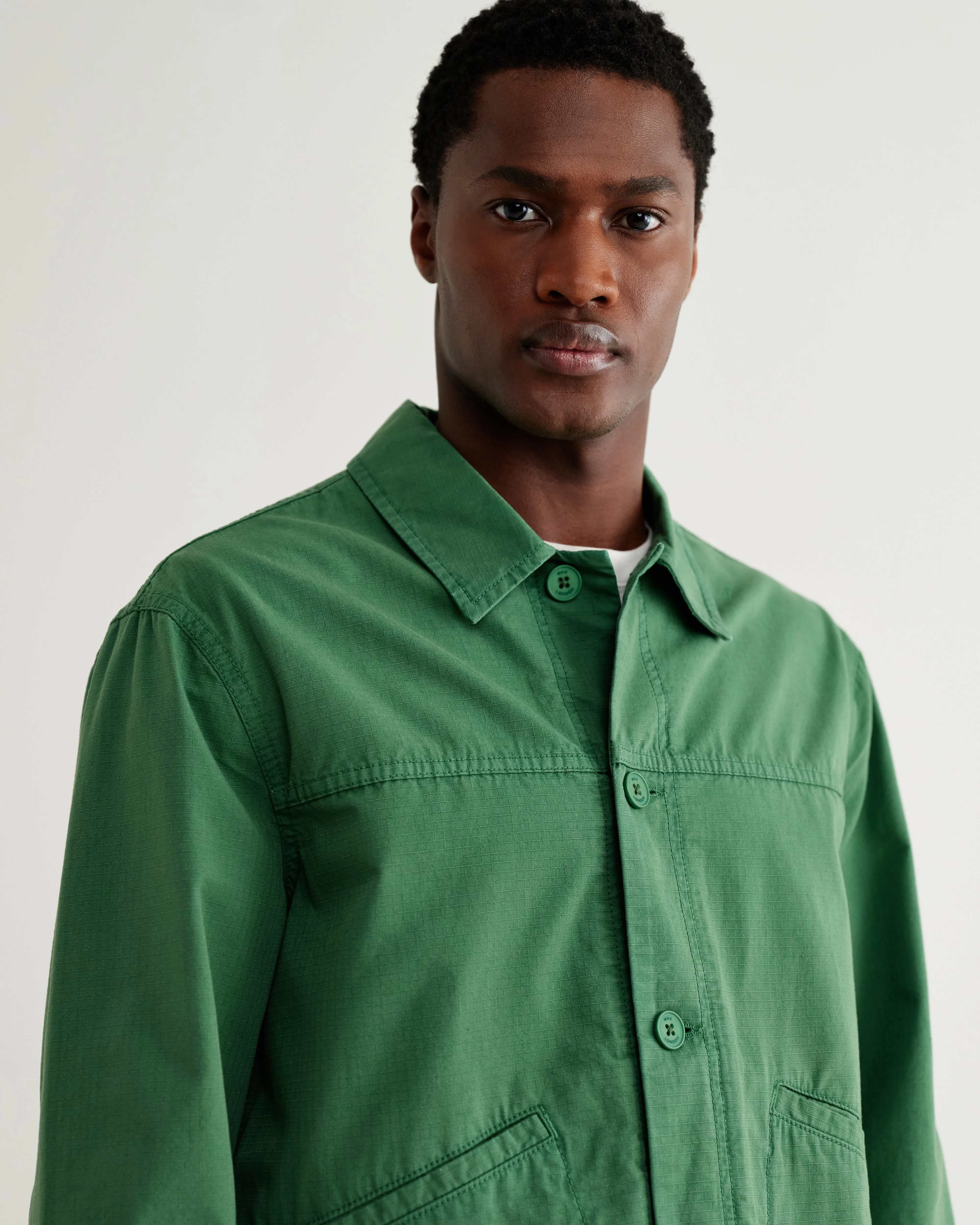 Barton - Green Organic Cotton Ripstop Jacket sold by Wax London product image thumbnail 2