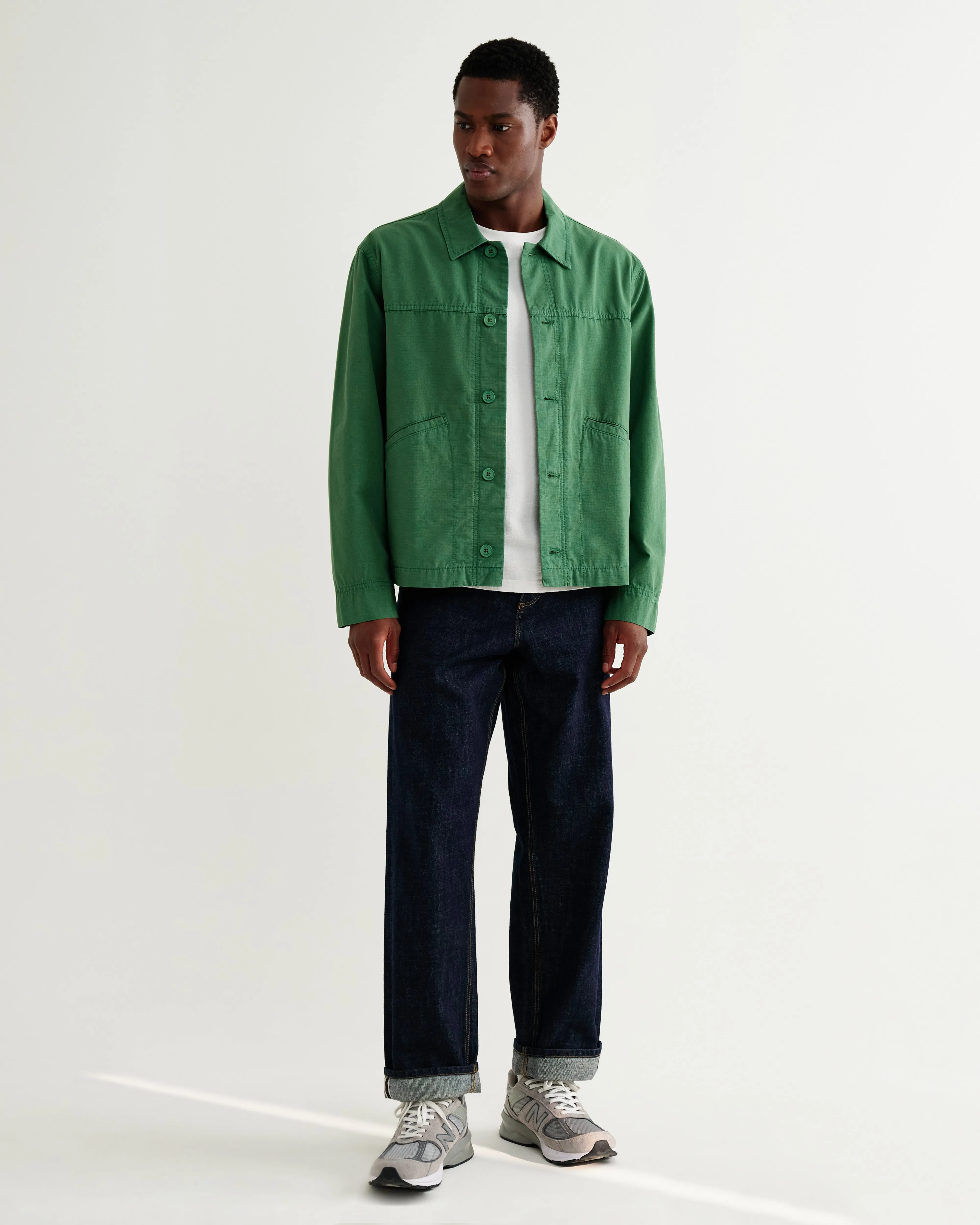 Barton - Green Organic Cotton Ripstop Jacket sold by Wax London product image thumbnail 3