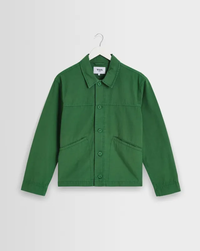 Barton - Green Organic Cotton Ripstop Jacket made by Wax London