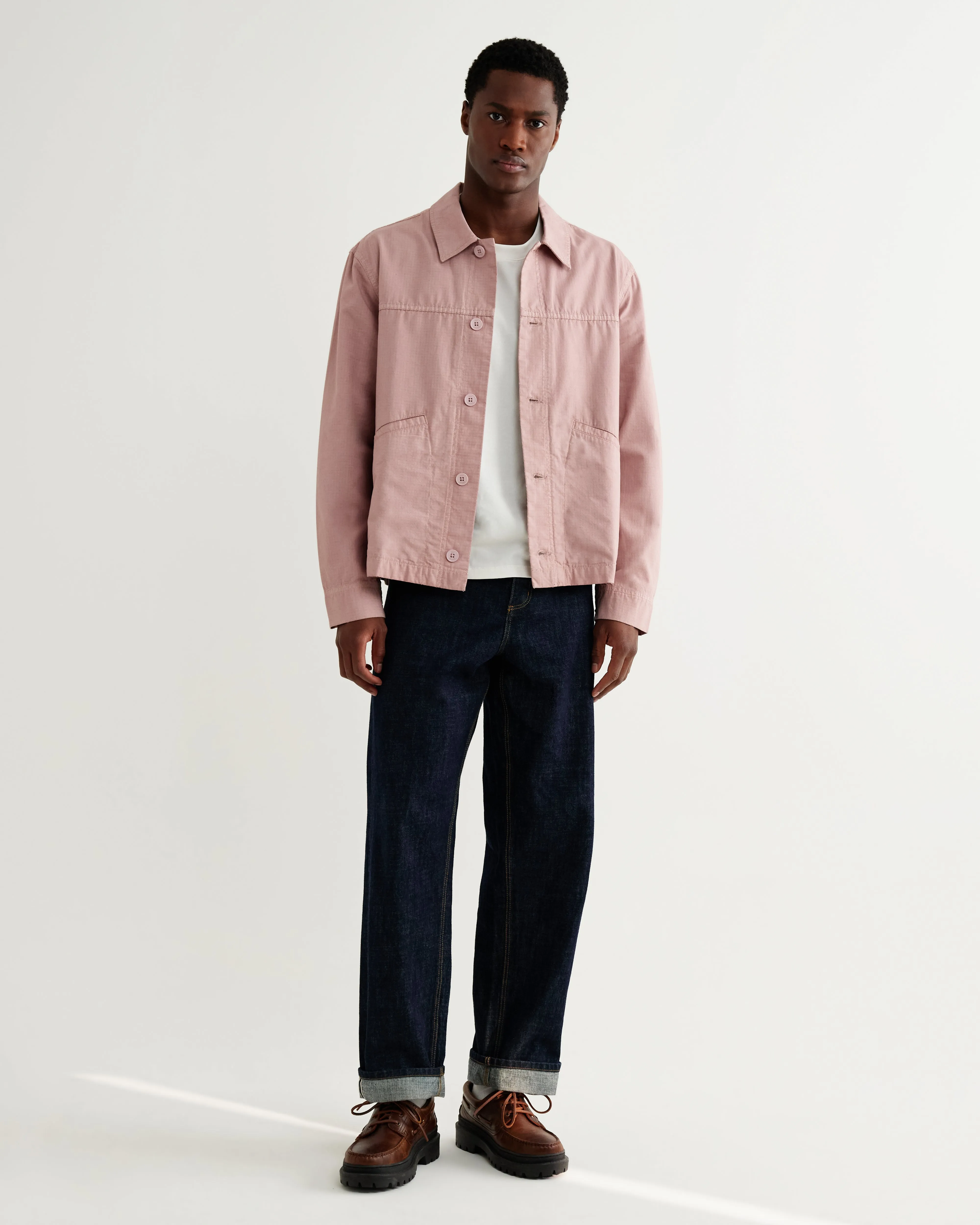 Barton - Dusty Pink Organic Cotton Ripstop Jacket sold by Wax London product image thumbnail 4