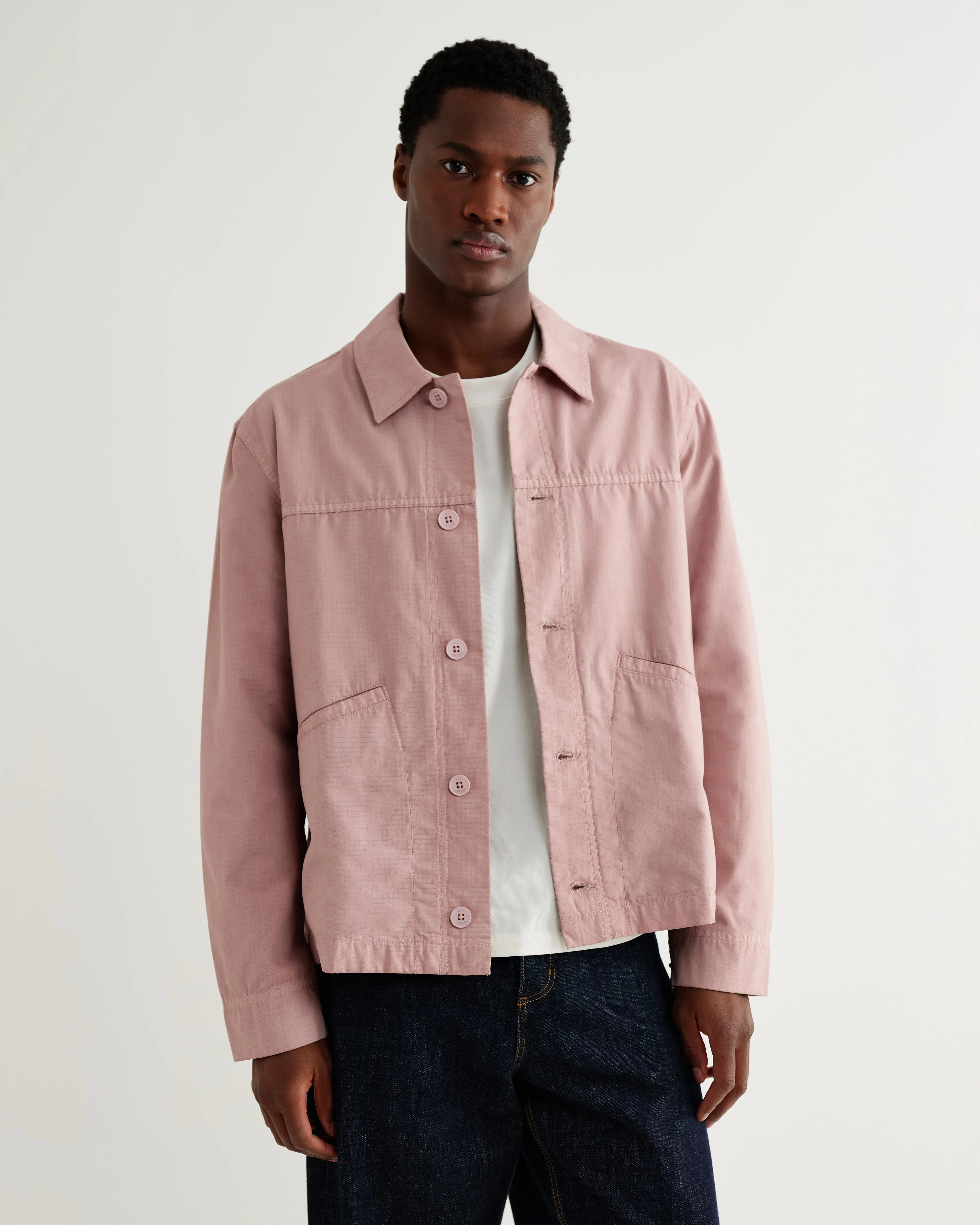 Barton - Dusty Pink Organic Cotton Ripstop Jacket sold by Wax London product image thumbnail 2