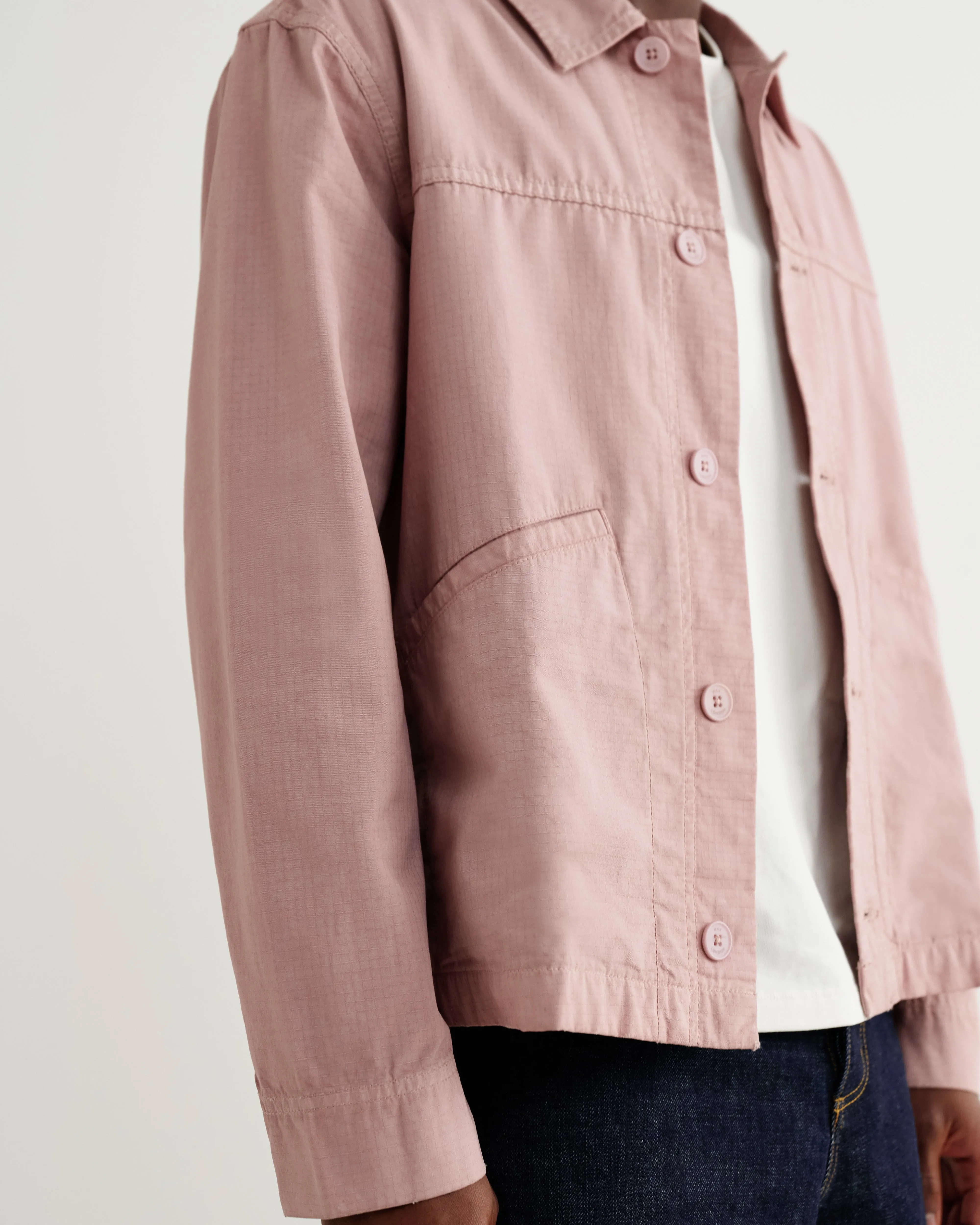 Barton - Dusty Pink Organic Cotton Ripstop Jacket sold by Wax London product image thumbnail 3