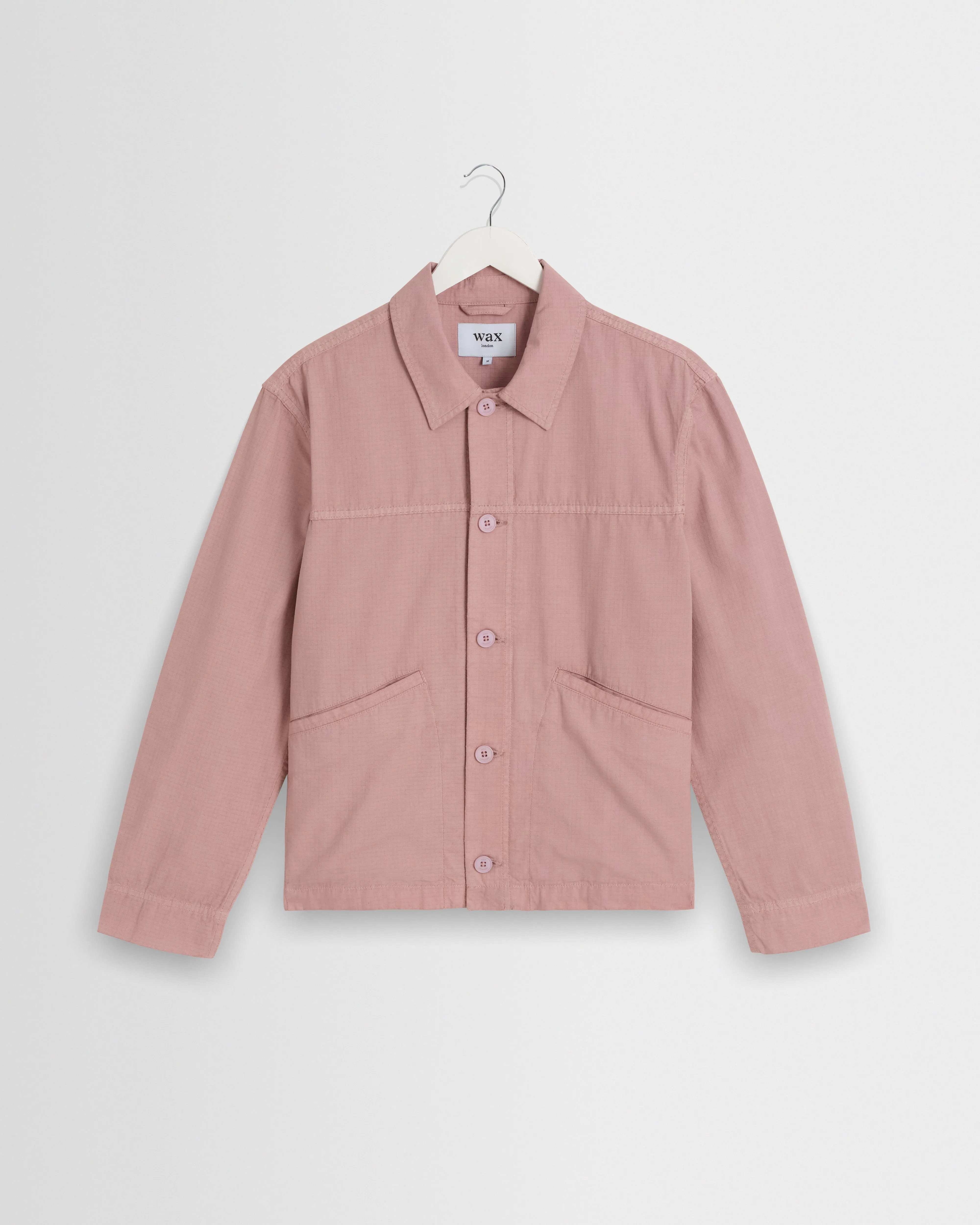 Barton - Dusty Pink Organic Cotton Ripstop Jacket sold by Wax London