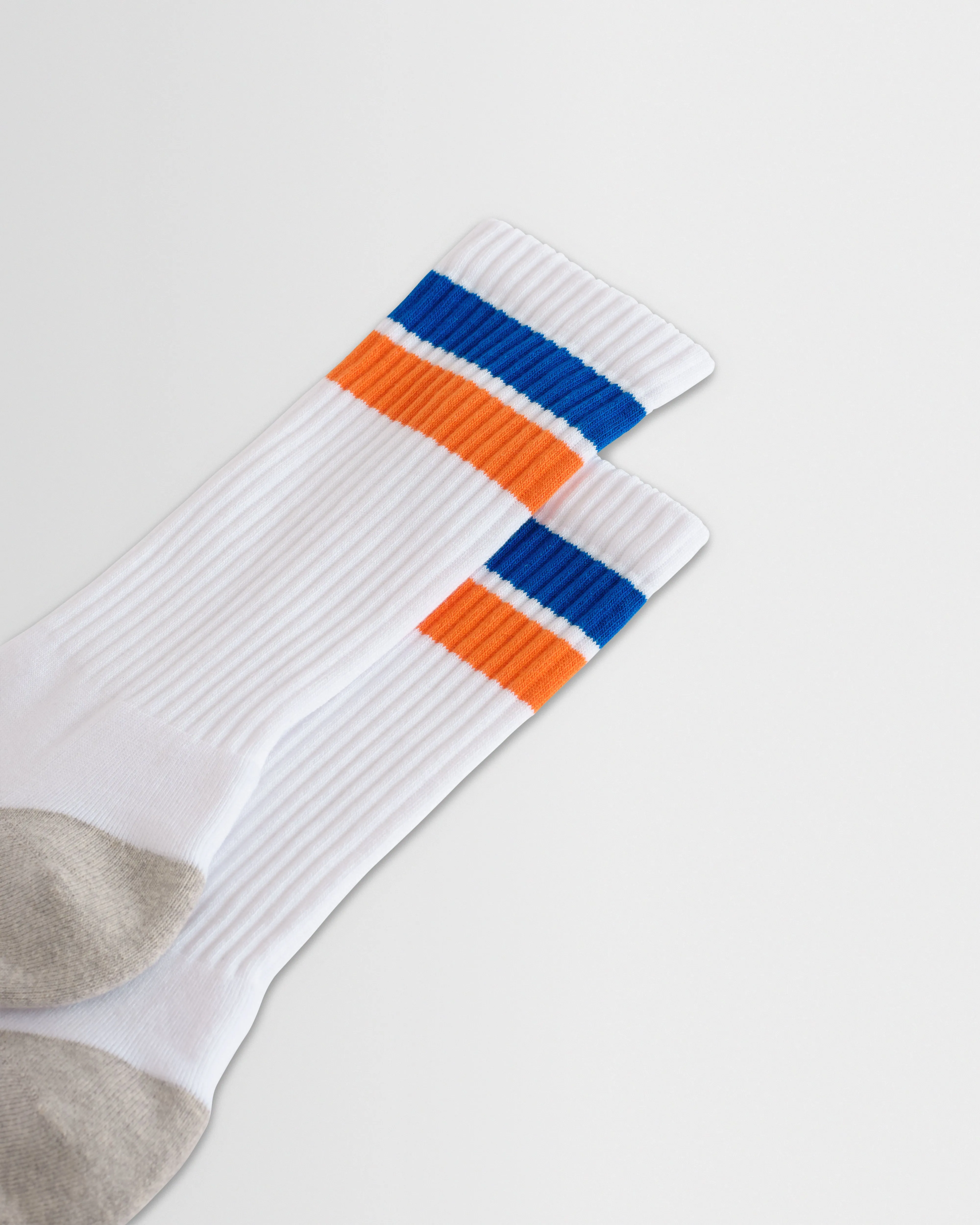 Thorpe - White And Blue Block Stripe Sports Socks sold by Wax London product image thumbnail 2