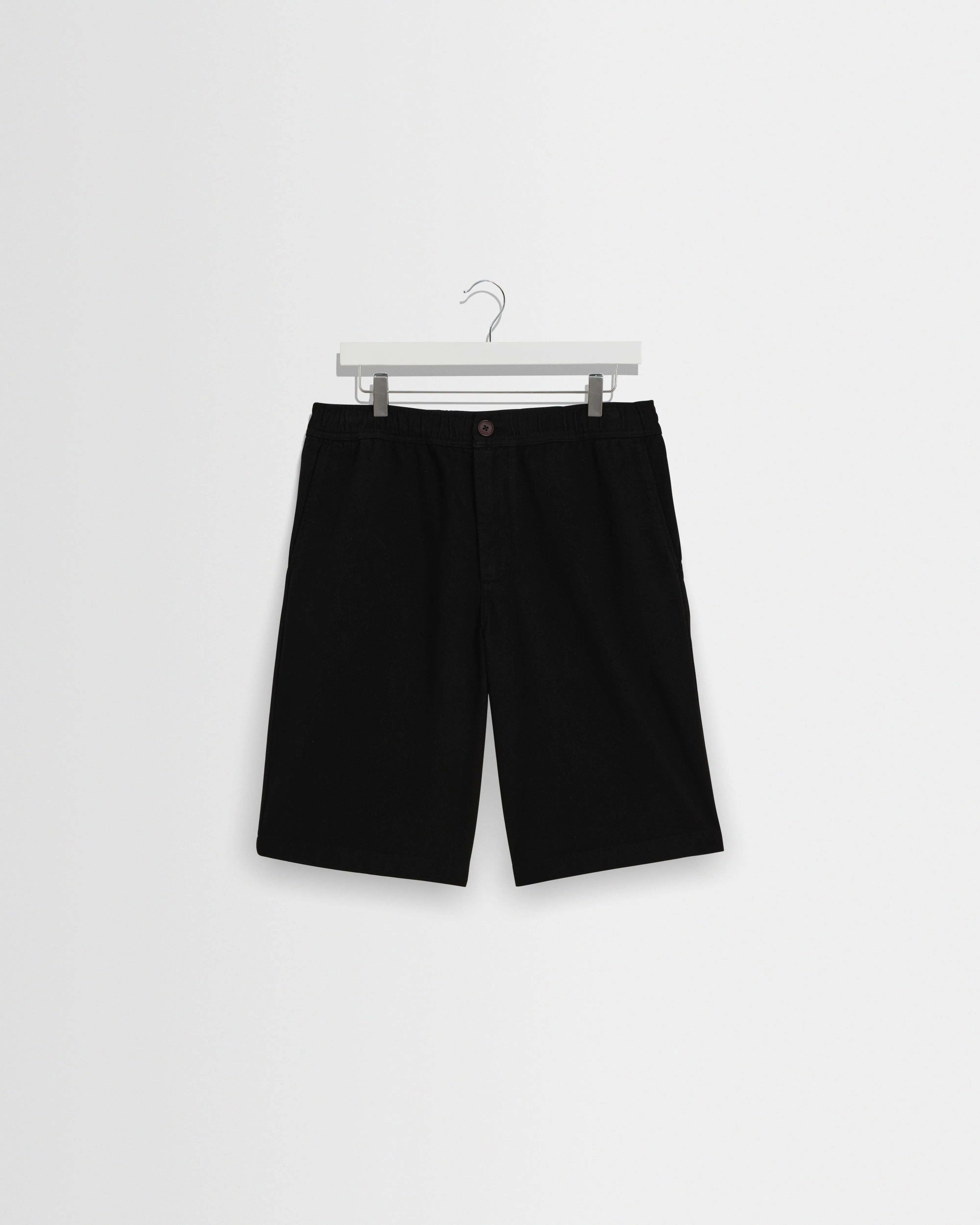Kyle - Black Organic Cotton Twill Shorts sold by Wax London