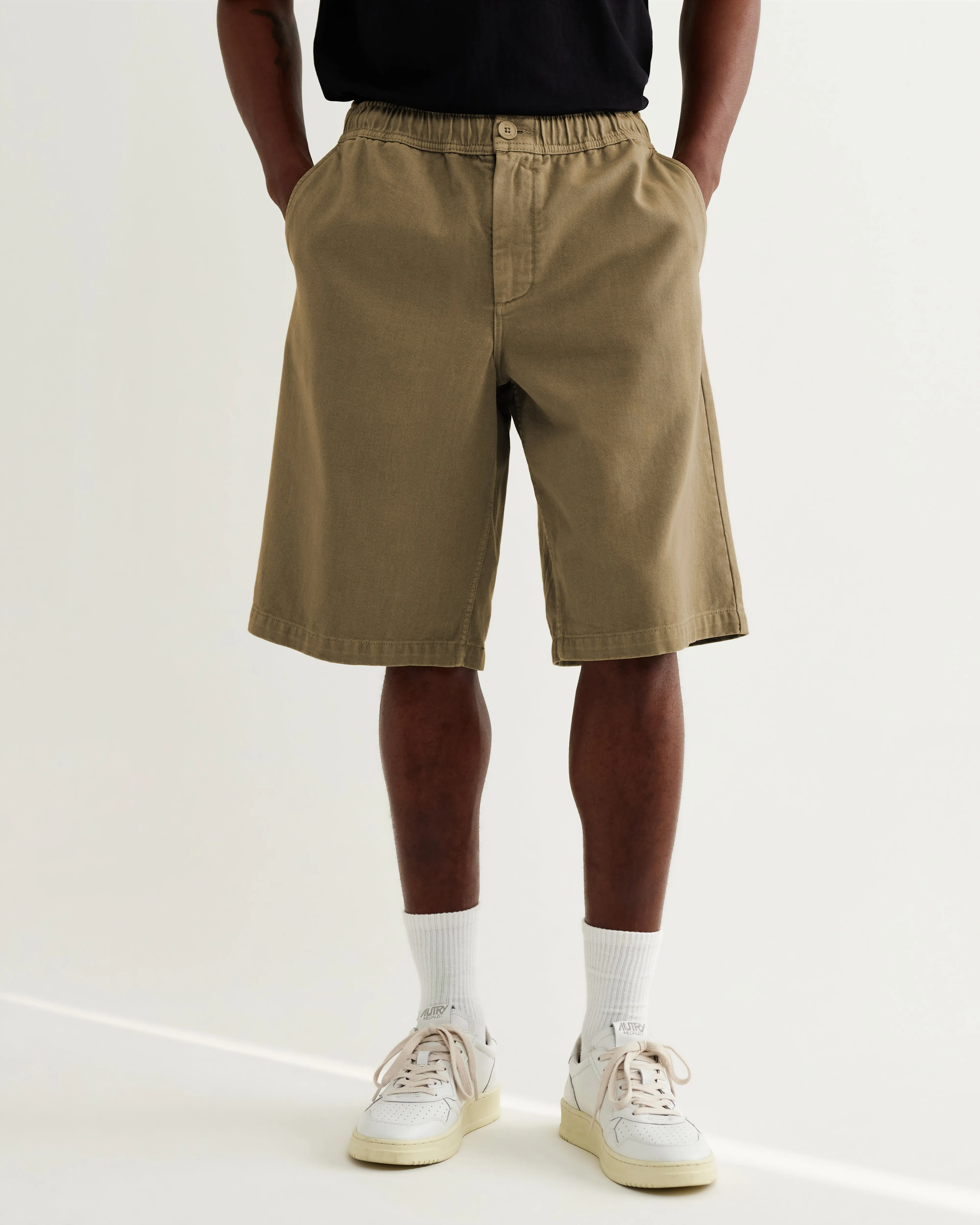 Kyle - Light Khaki Organic Cotton Twill Shorts sold by Wax London product image thumbnail 4
