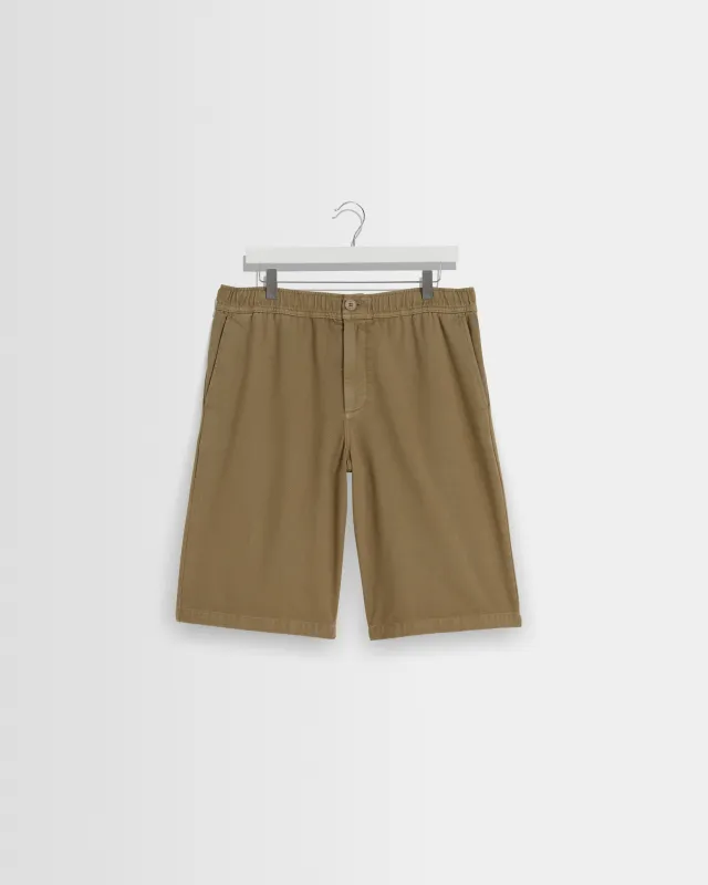 Kyle - Light Khaki Organic Cotton Twill Shorts sold by Wax London
