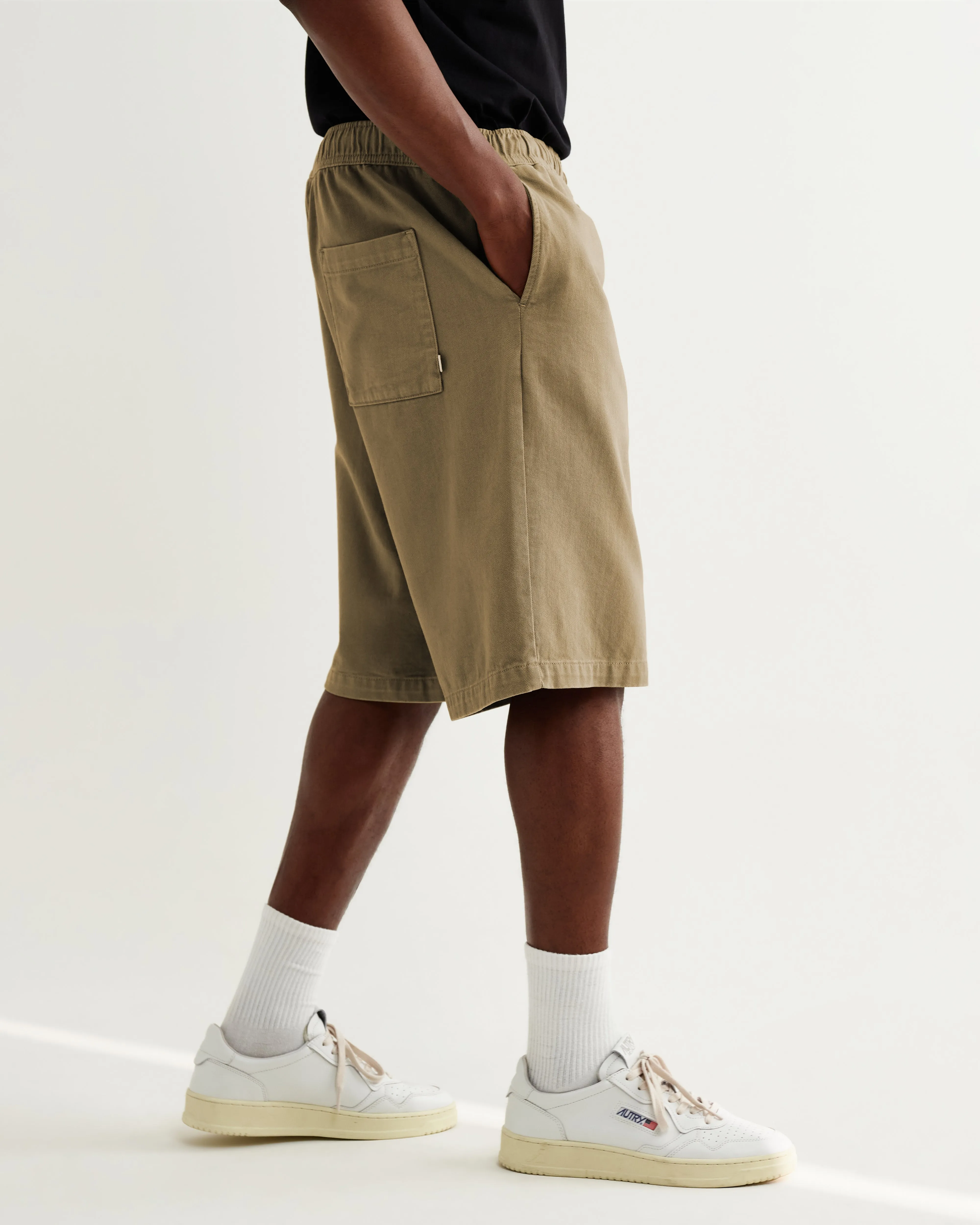 Kyle - Light Khaki Organic Cotton Twill Shorts sold by Wax London product image thumbnail 5