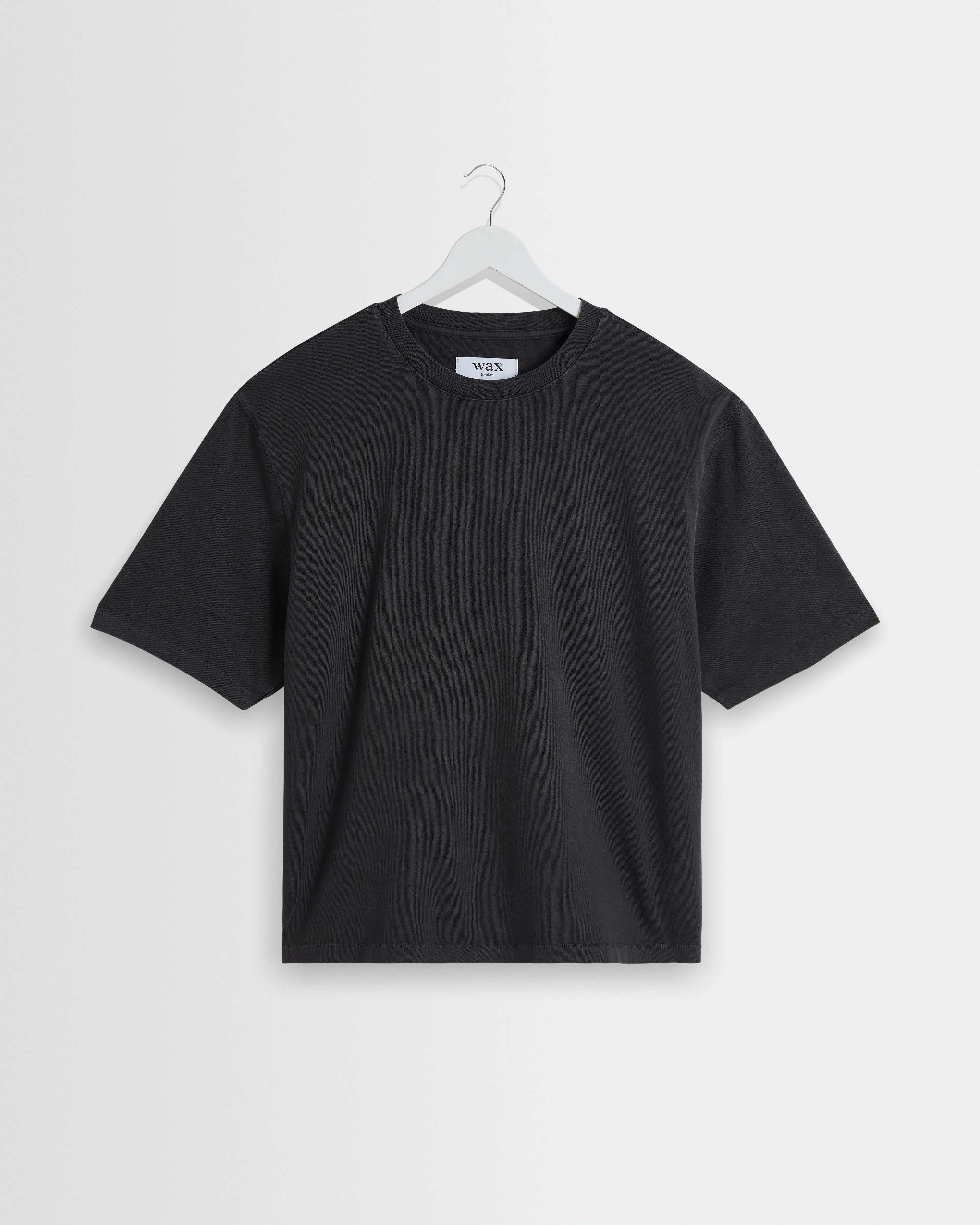 Mark - Washed Black Compact Cotton T-Shirt sold by Wax London