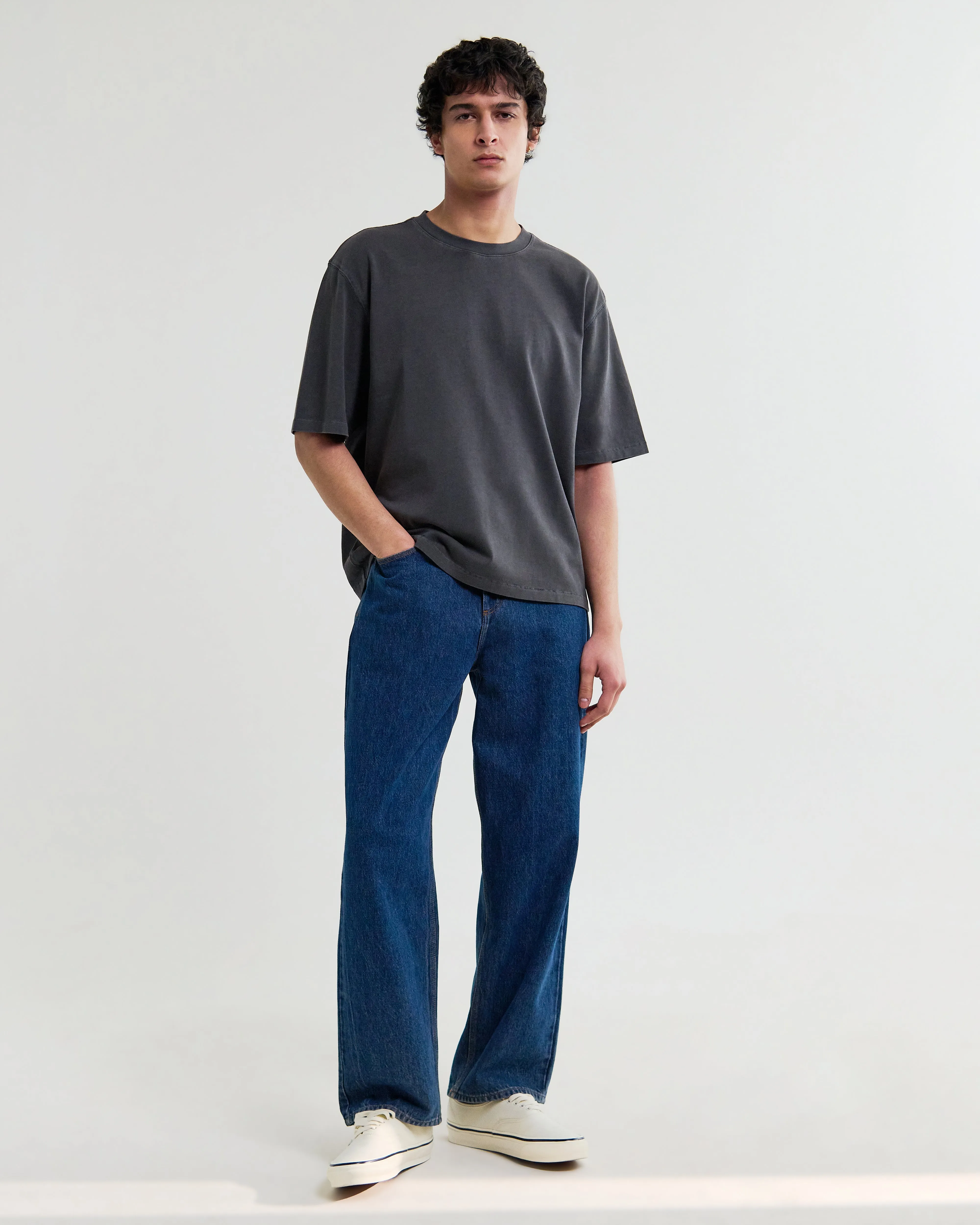 Mark - Washed Black Compact Cotton T-Shirt sold by Wax London product image thumbnail 4