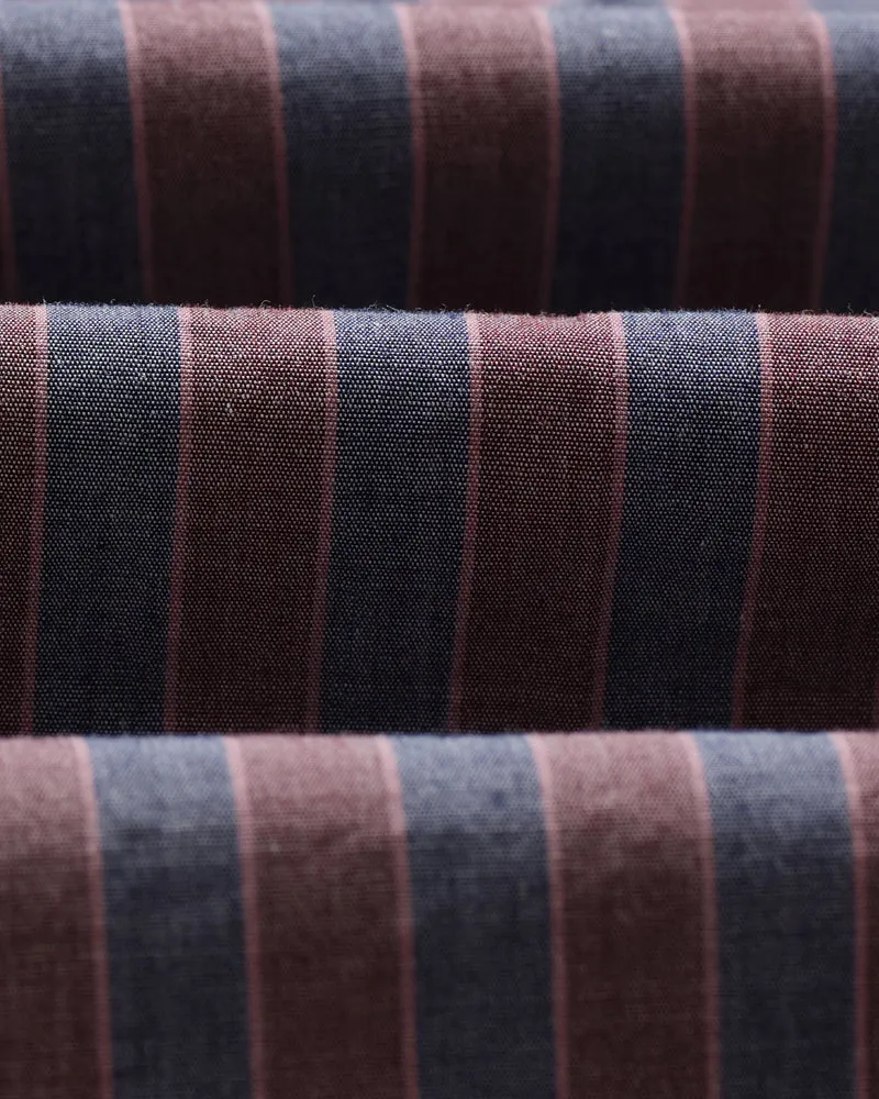 Abingdon - Blue And Burgundy Halo Stripe Shirt sold by Wax London product image thumbnail 4