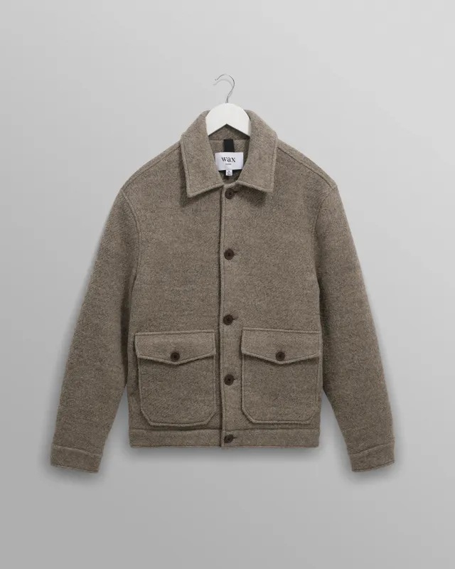 Newgate - Light Brown Melange Wool Jacket made by Wax London