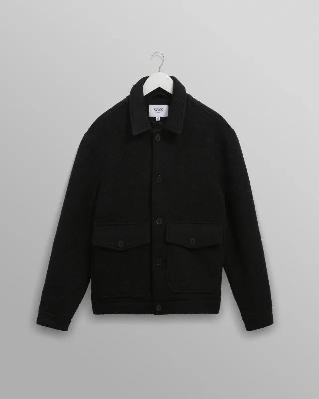 Newgate - Black Melange Wool Jacket made by Wax London