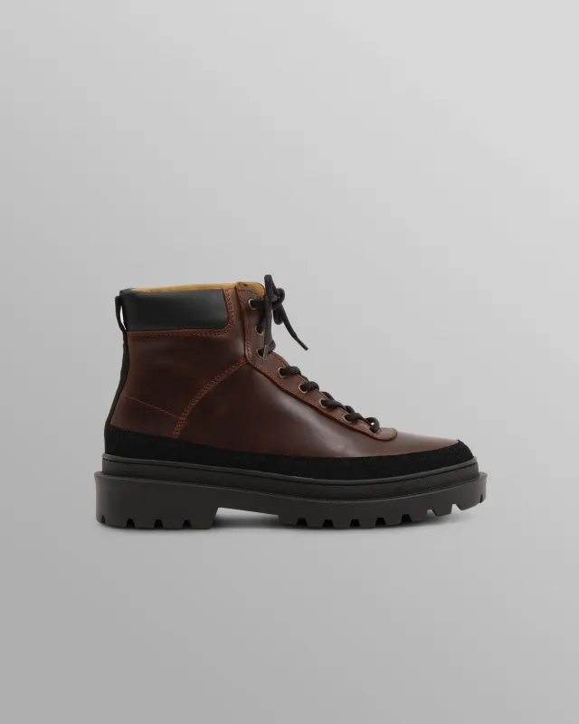 S.T. Valentin - Brown Smooth Leather Outset Boot made by Wax London