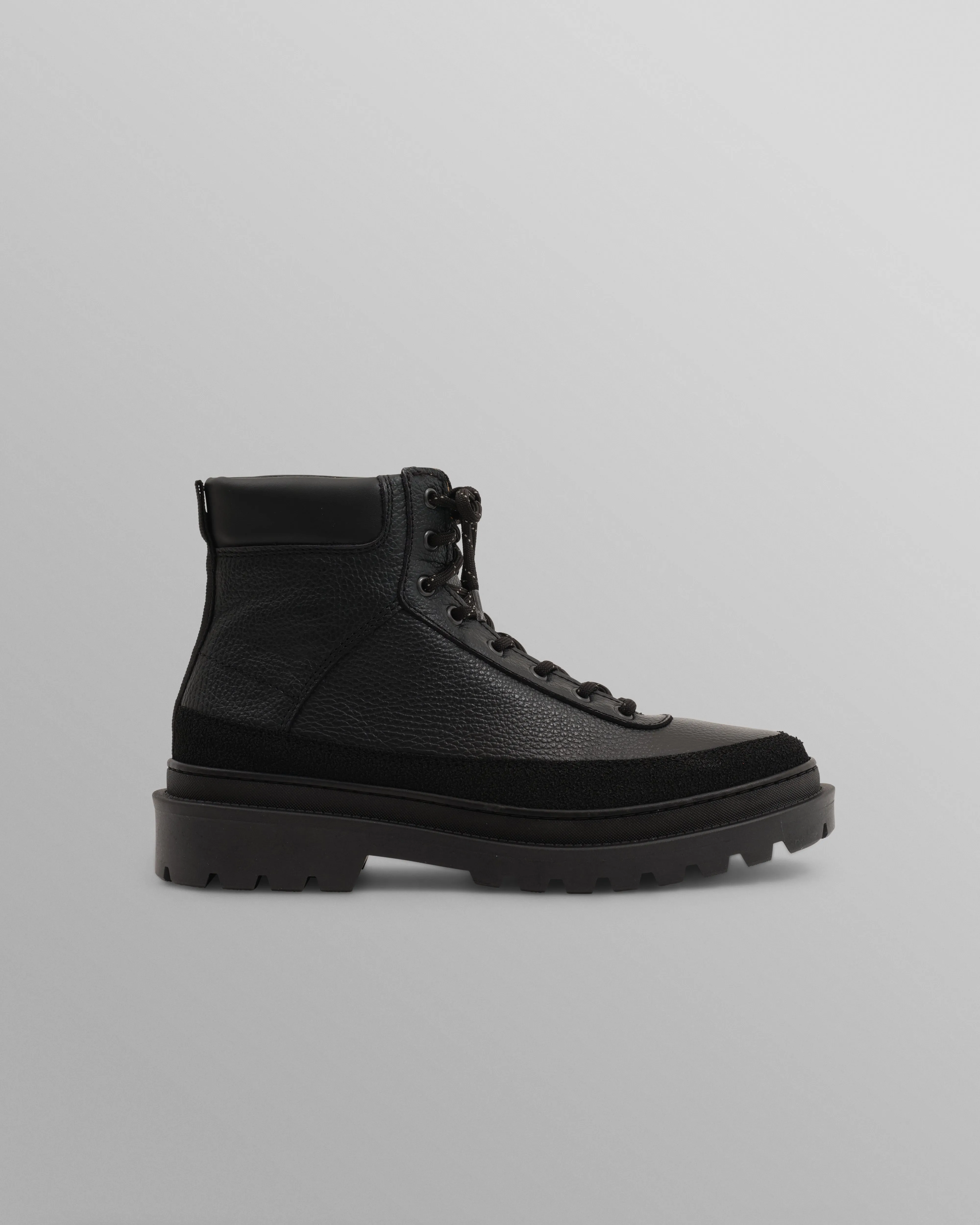 S.T. Valentin - Black Grain Leather Outset Boot sold by Wax London