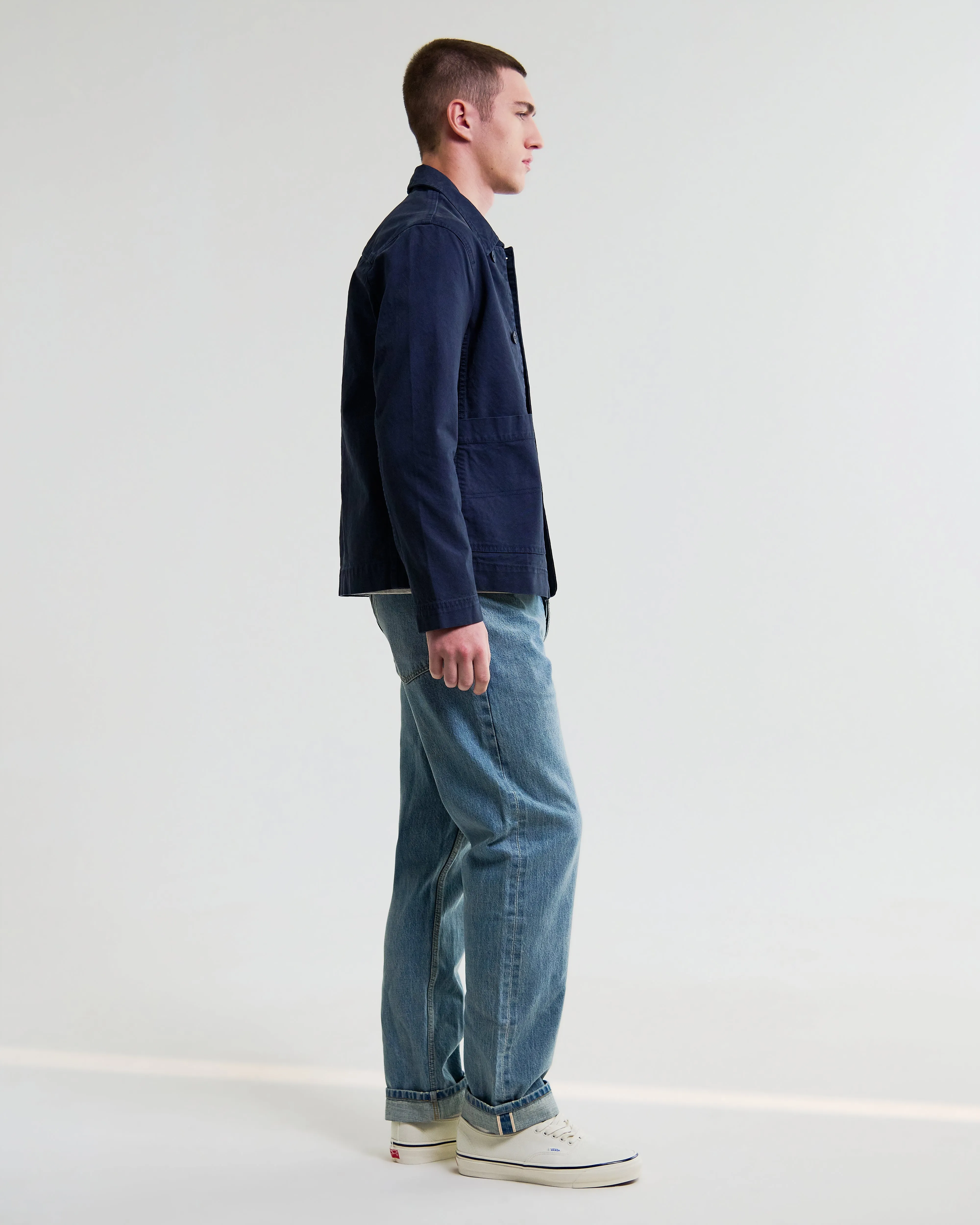 Healey - Navy Organic Cotton Chore Jacket sold by Wax London product image thumbnail 5