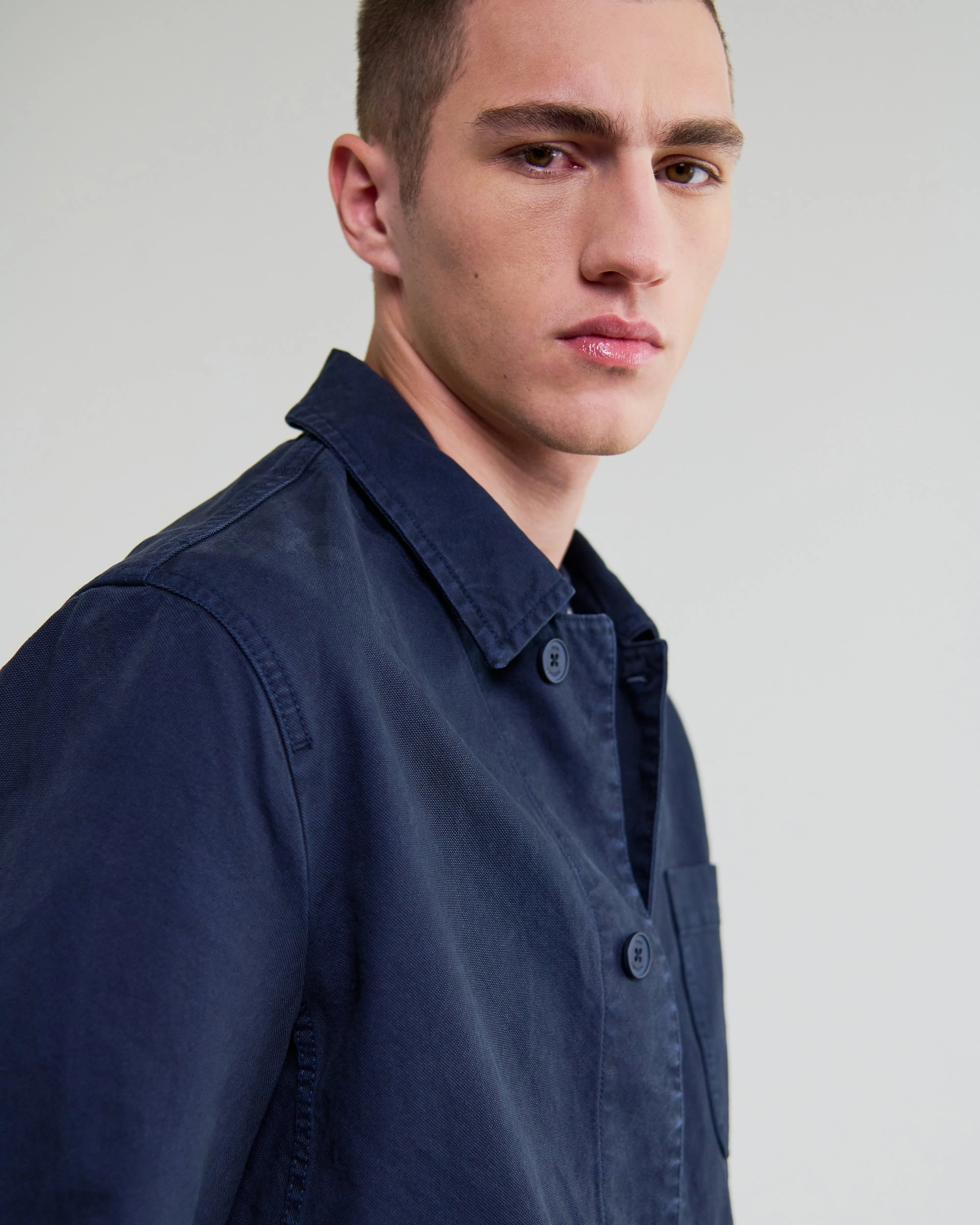 Healey - Navy Organic Cotton Chore Jacket sold by Wax London product image thumbnail 3